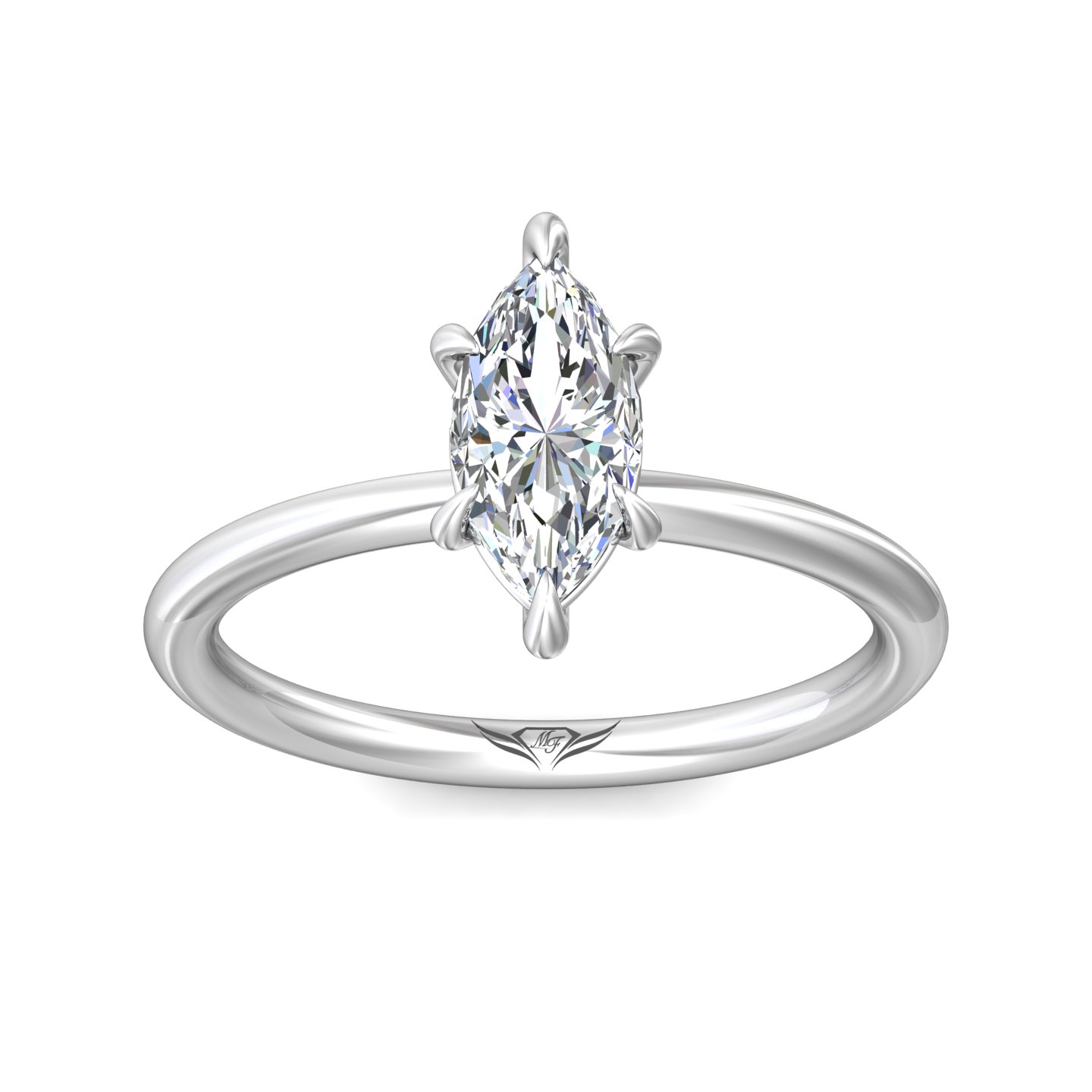  Platinum Marquise Diamond Engagement Ring
