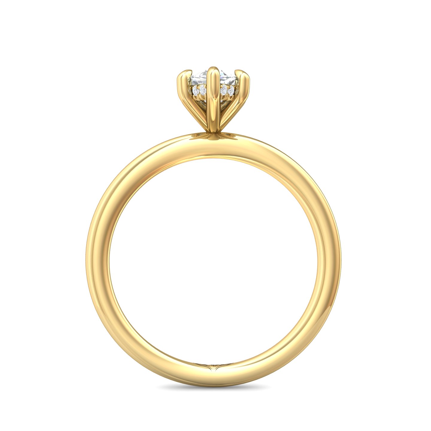 14K Yellow Gold Marquise Diamond Engagement Ring