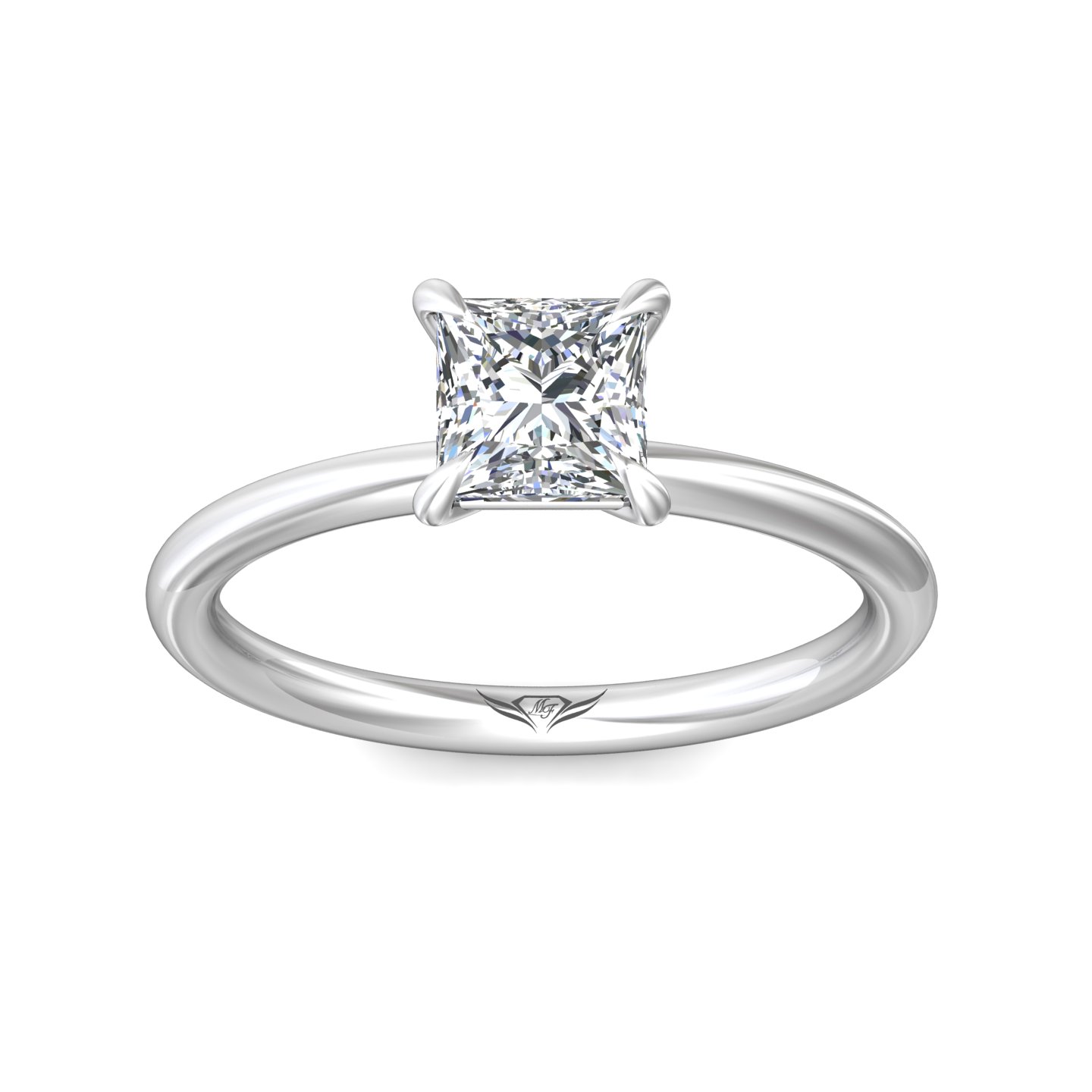 18K White Gold Princess Diamond Engagement Ring