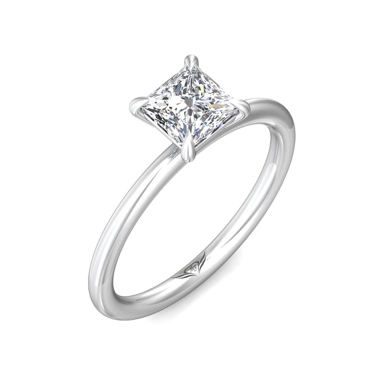 18K White Gold Princess Diamond Engagement Ring