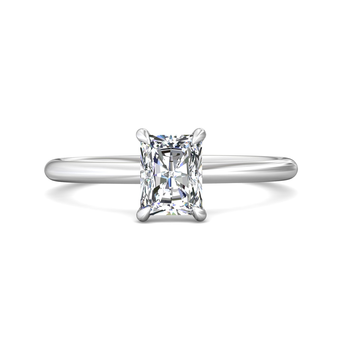  Platinum Radiant Diamond Engagement Ring