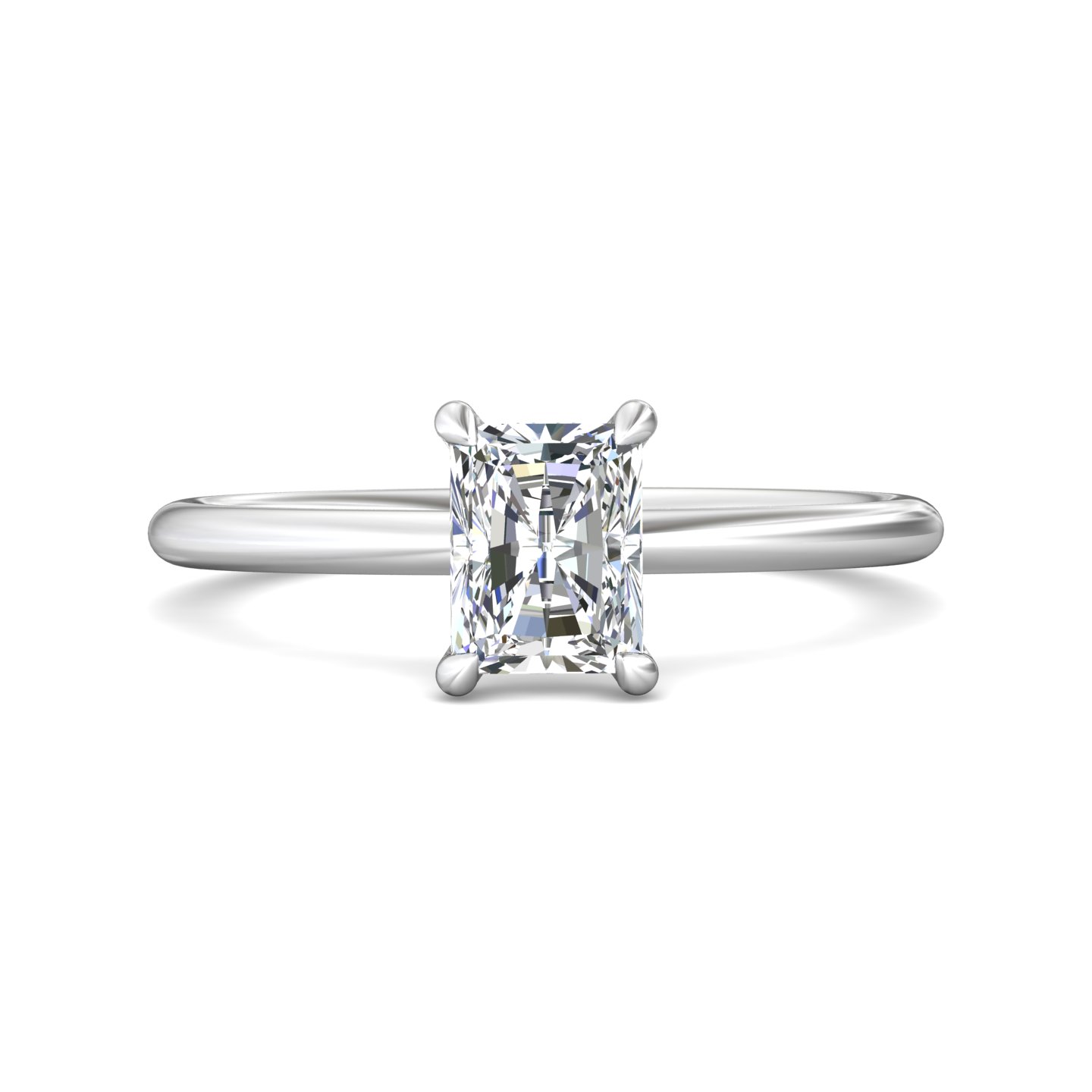  Platinum Radiant Diamond Engagement Ring