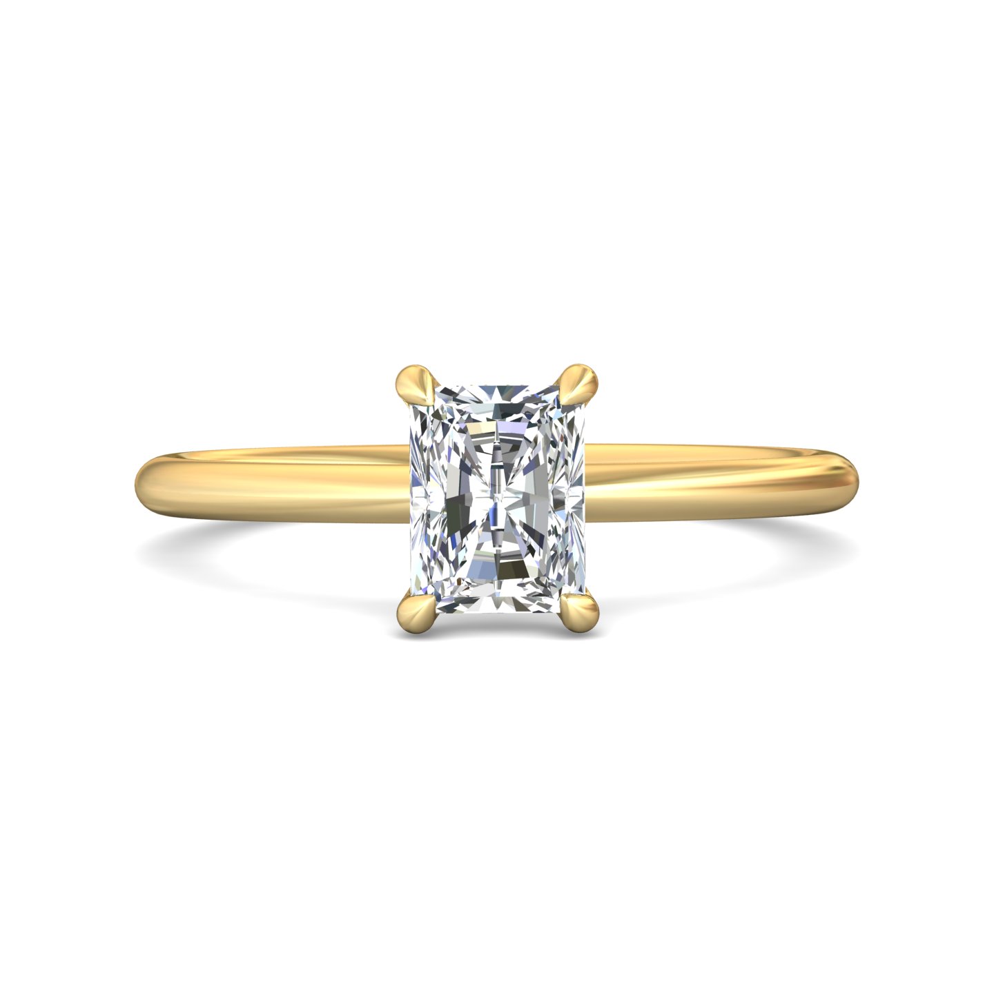 18K Yellow Gold Radiant Diamond Engagement Ring