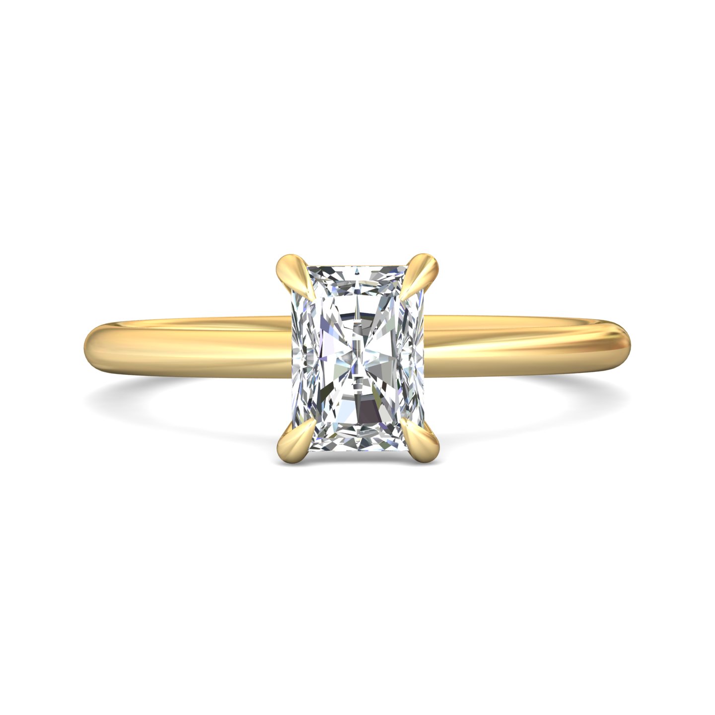 14K Yellow Gold Radiant Diamond Engagement Ring