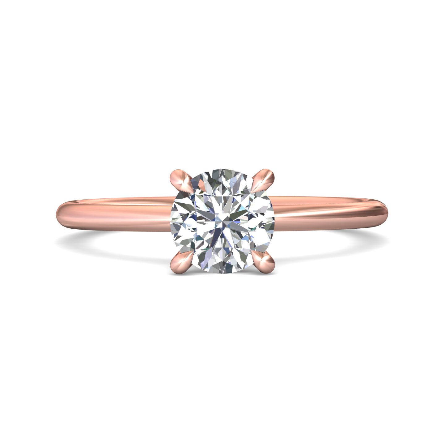 14K Rose Gold Round Diamond Engagement Ring