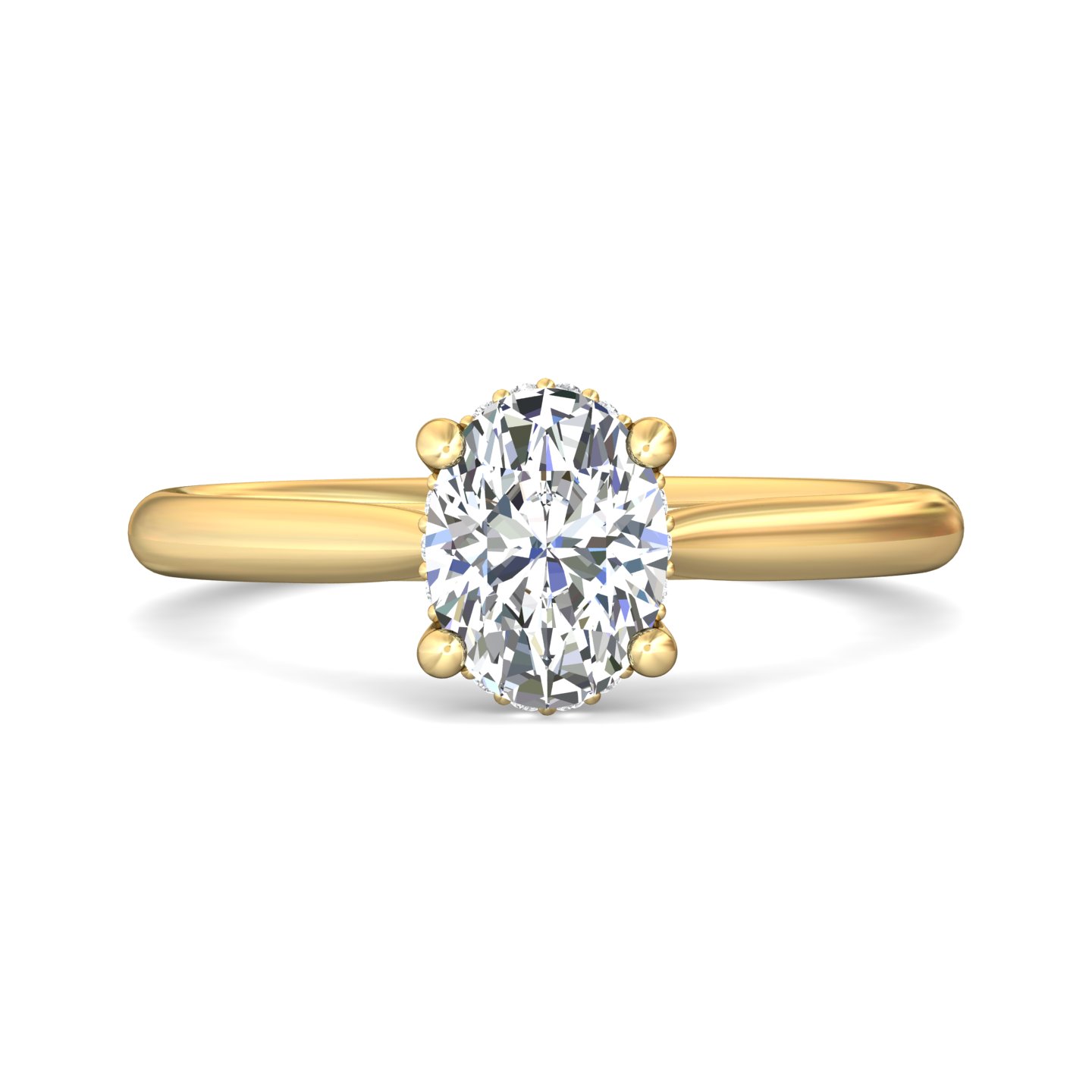 14k yellow and white gold cushion diamond engagement ring
