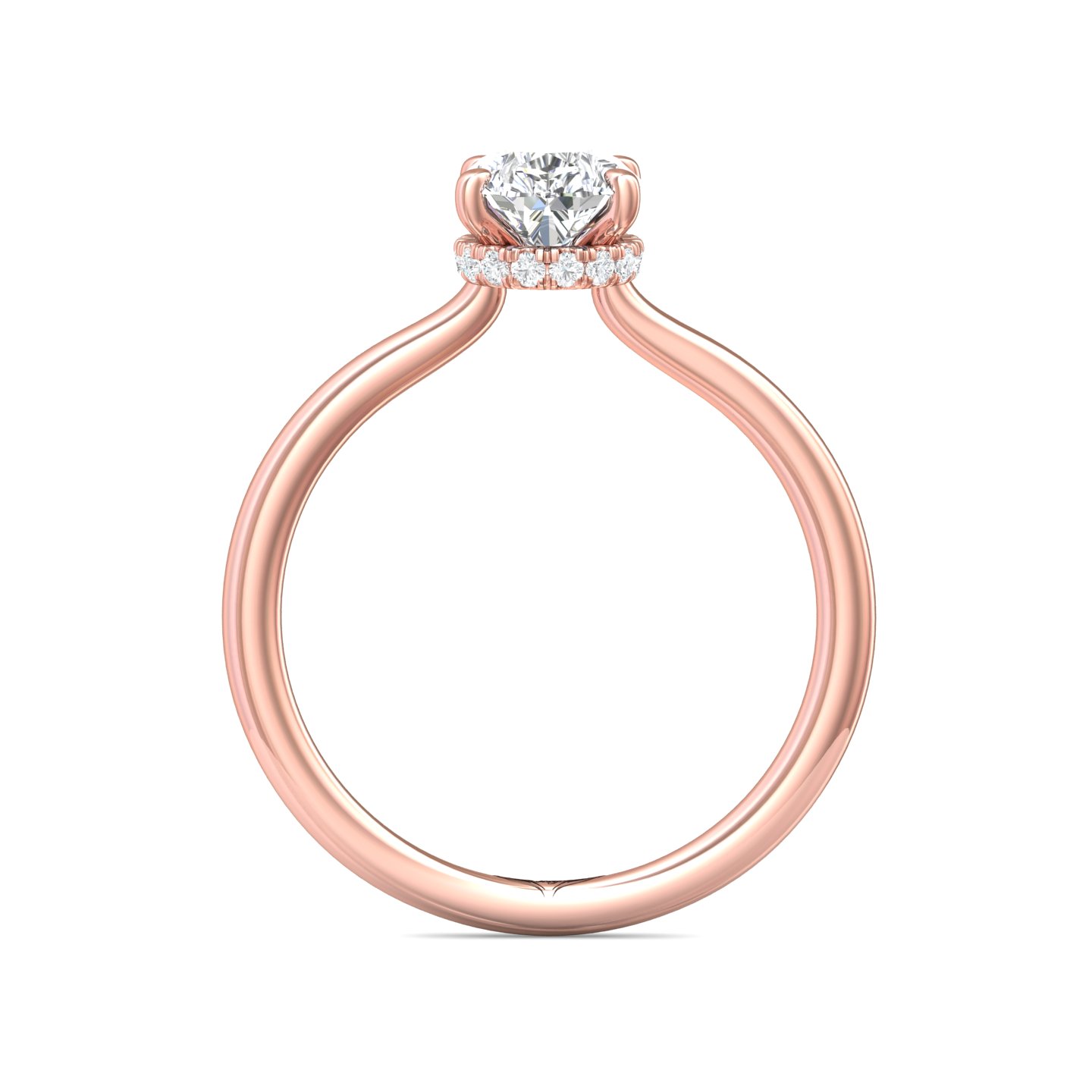14K Rose Gold Pear Shape Diamond Engagement Ring