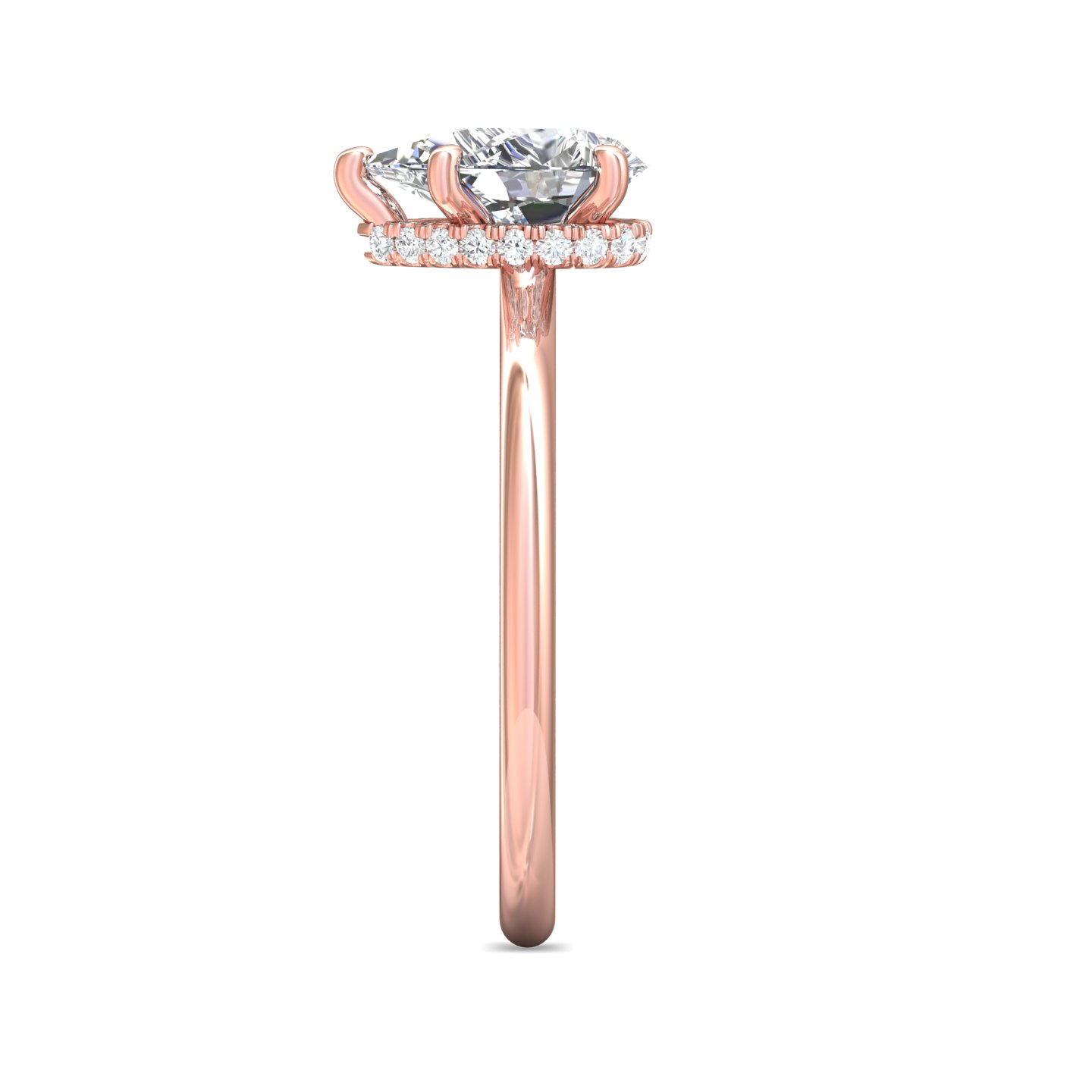14K Rose Gold Pear Shape Diamond Engagement Ring