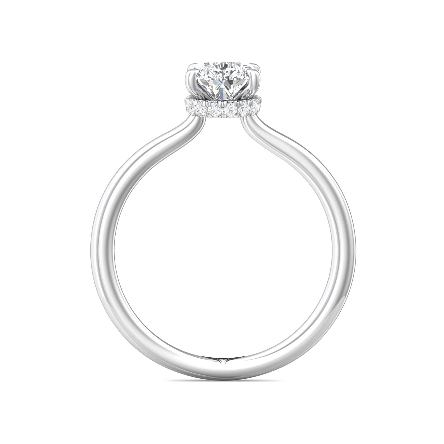 14K White Gold Pear Shape Diamond Engagement Ring