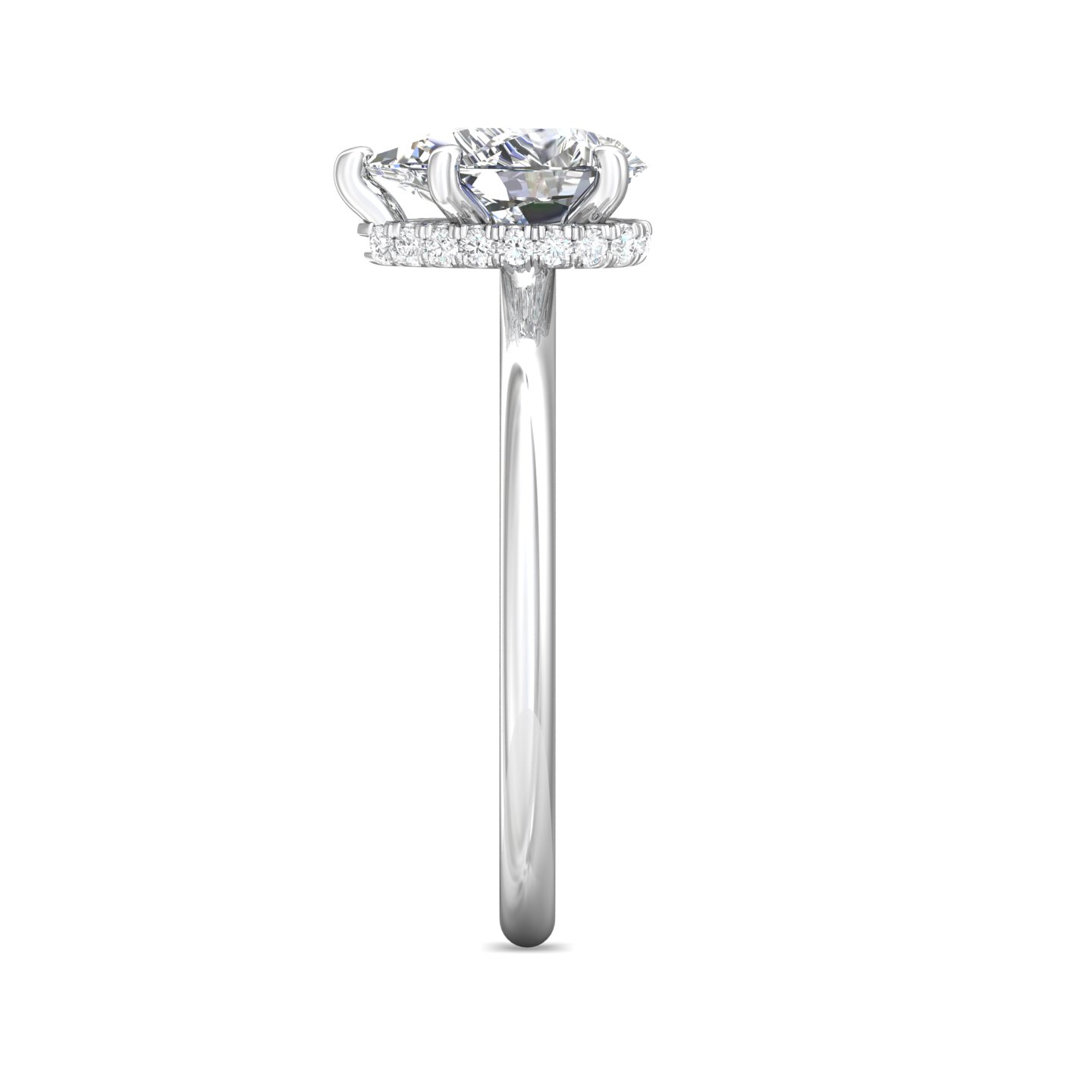 14K White Gold Pear Shape Diamond Engagement Ring