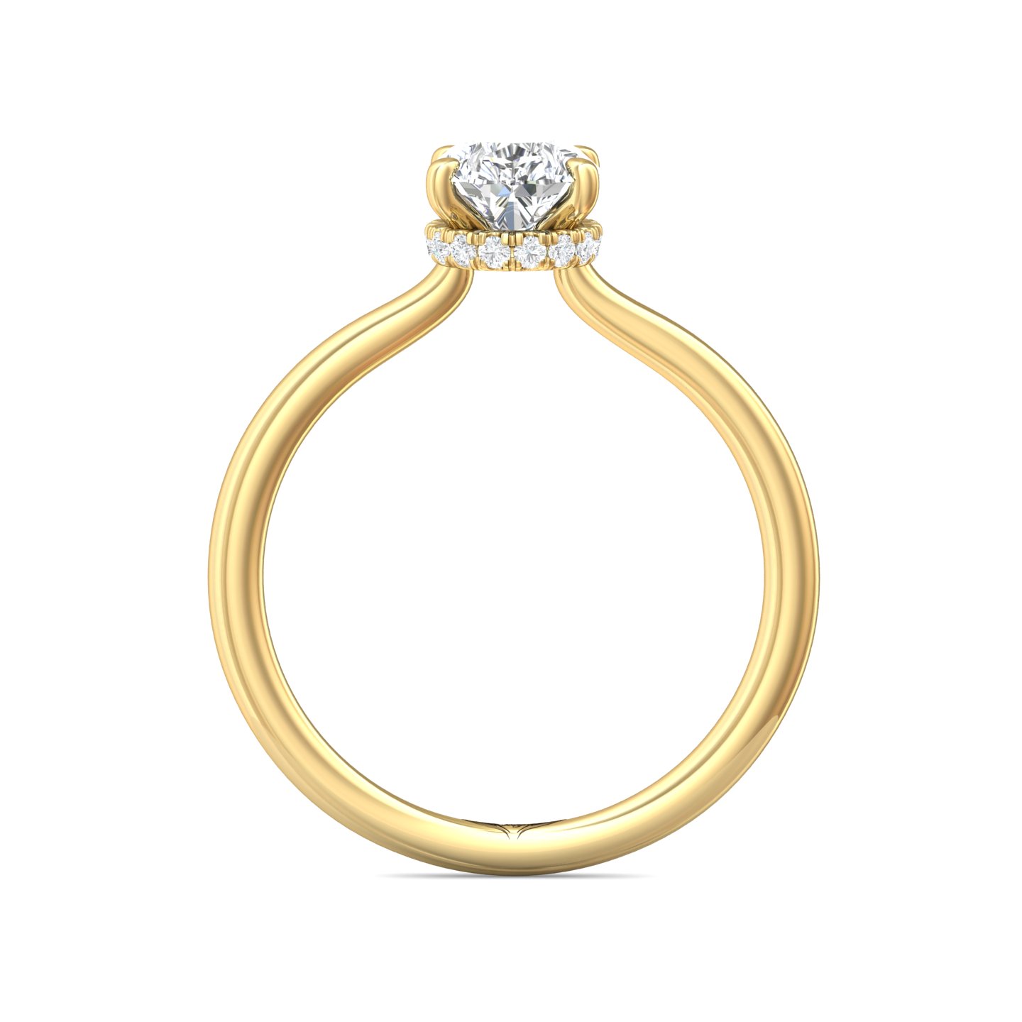 14K Yellow Gold Pear Shape Diamond Engagement Ring