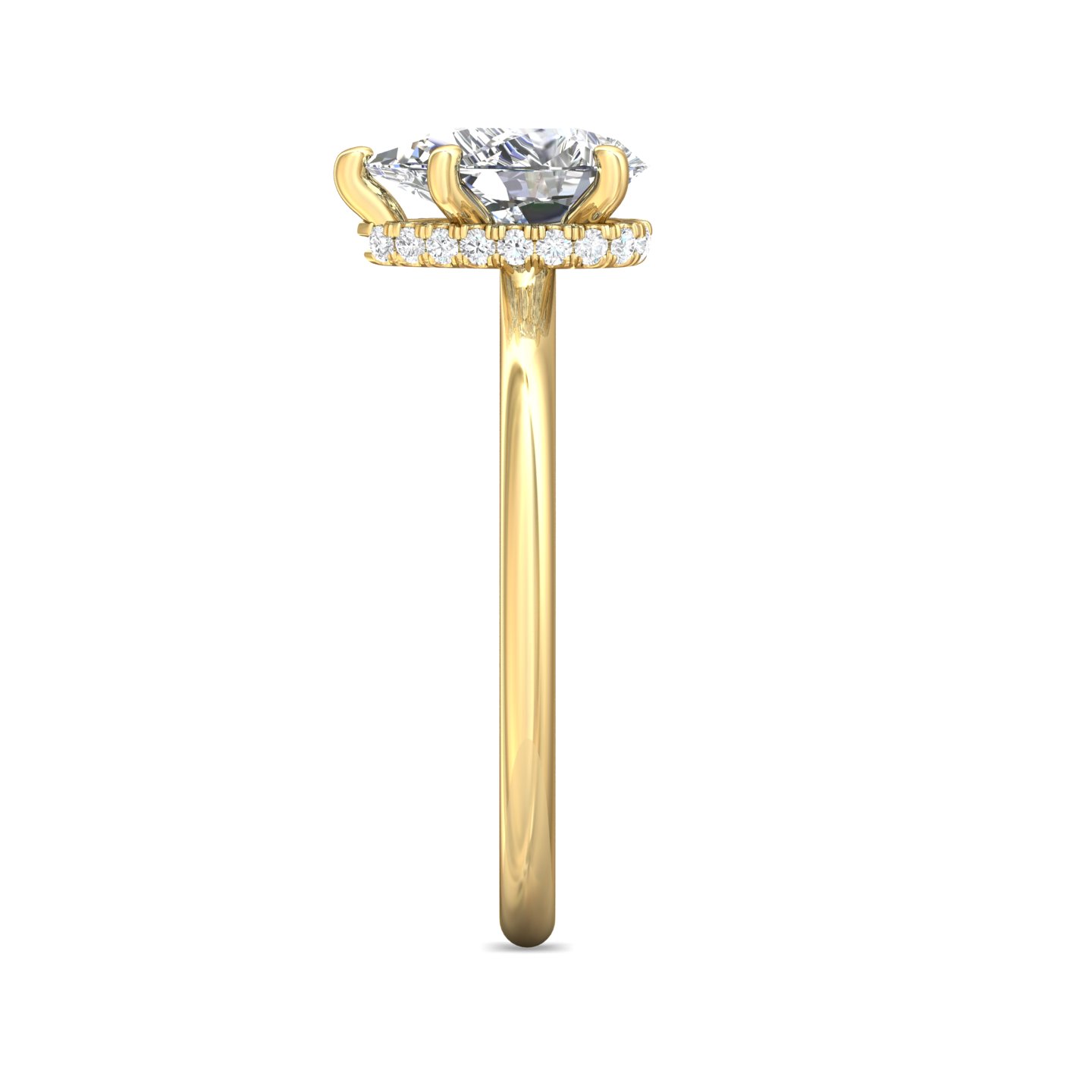 14K Yellow Gold Pear Shape Diamond Engagement Ring