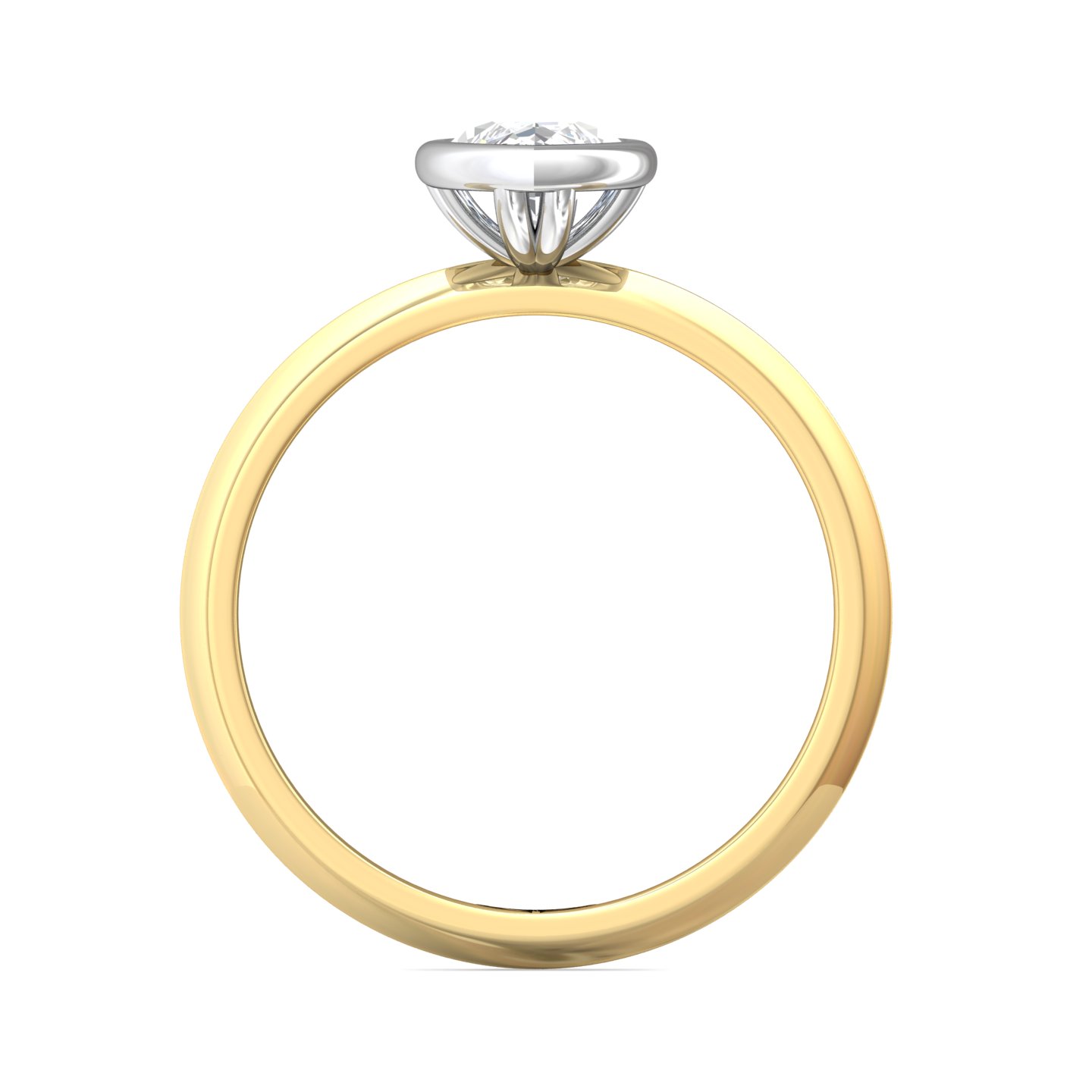 14K Yellow and White Gold Marquise Diamond Engagement Ring
