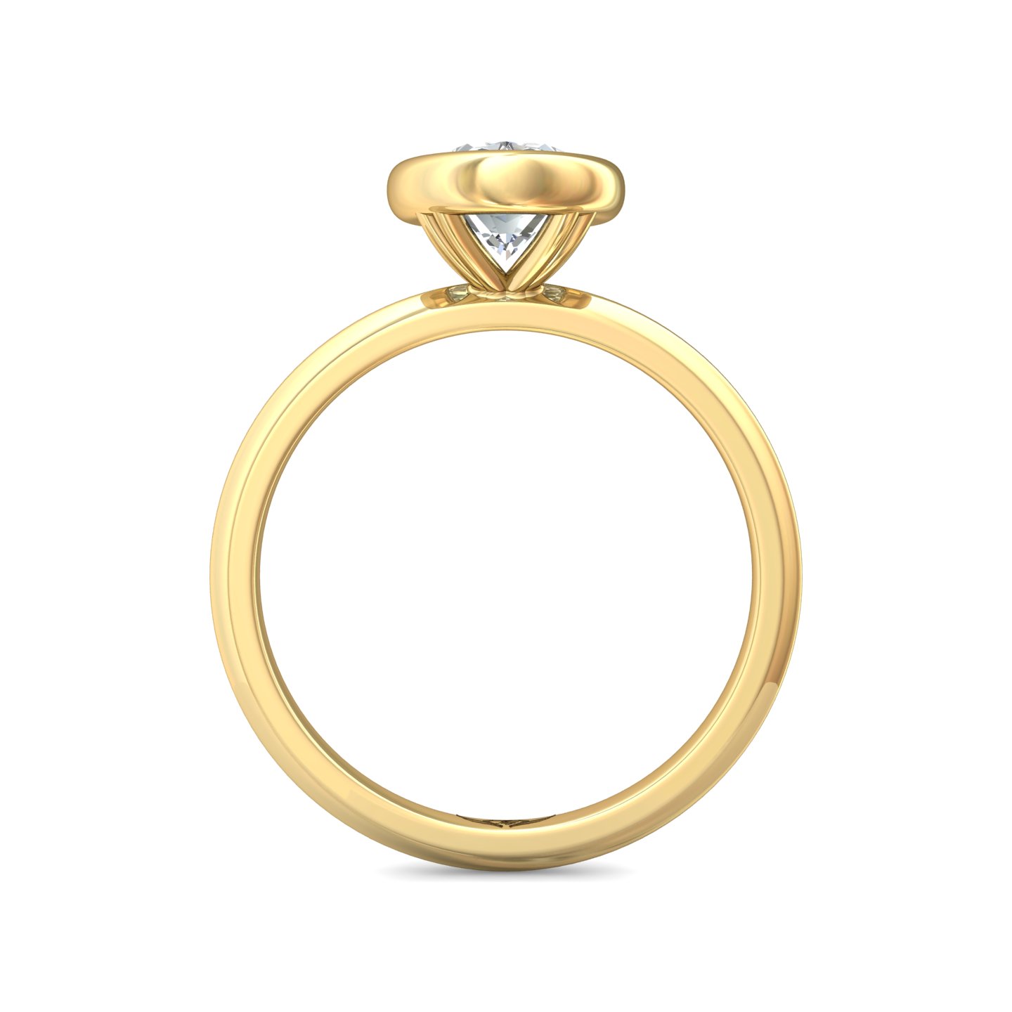 18K Yellow Gold Oval Diamond Engagement Ring