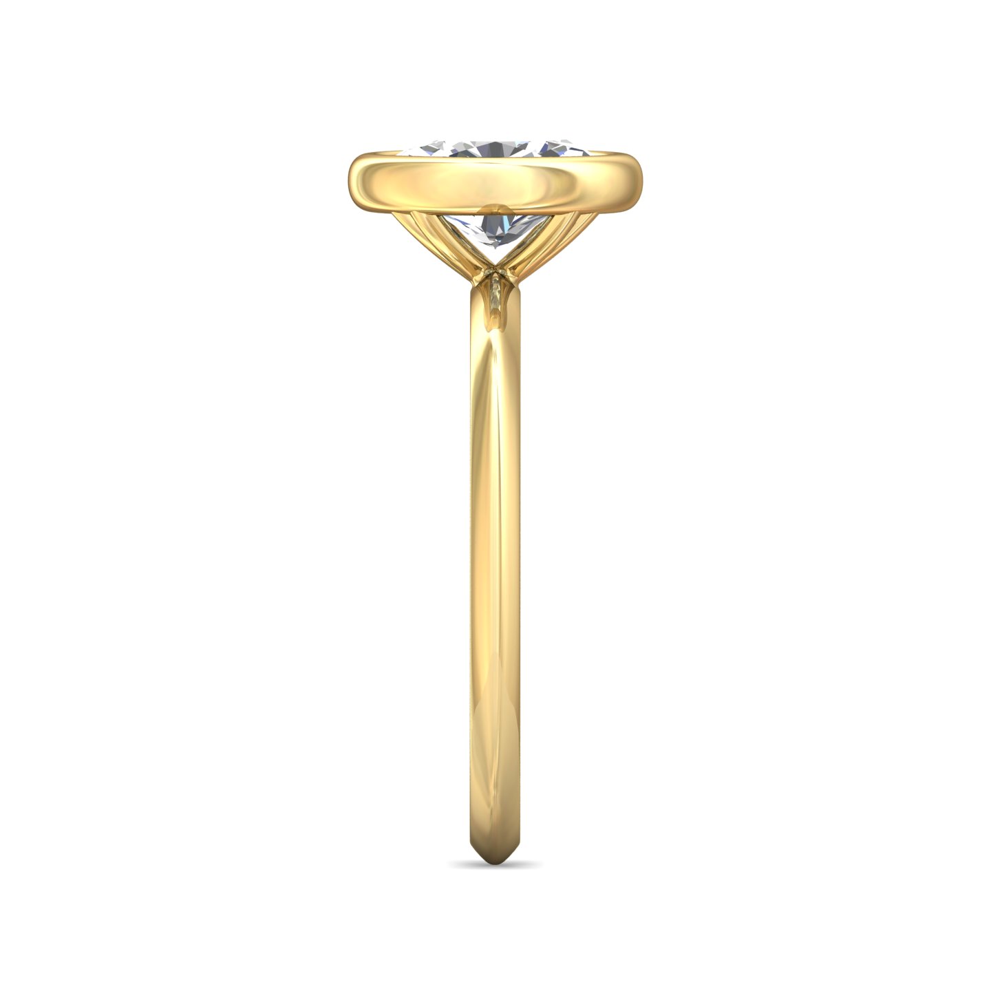 18K Yellow Gold Oval Diamond Engagement Ring