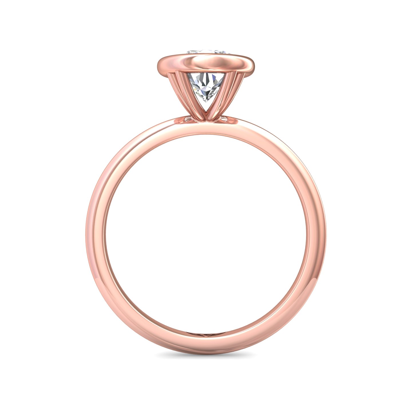 18K Rose Gold Pear Shape Diamond Engagement Ring
