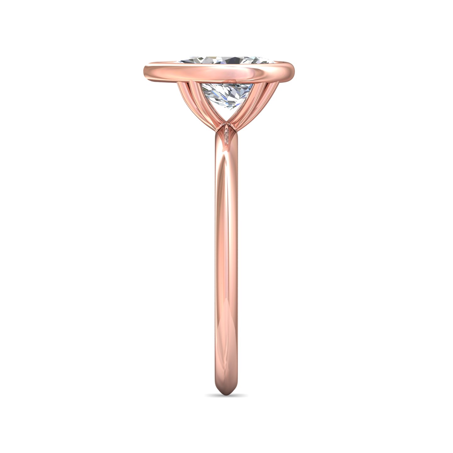 18K Rose Gold Pear Shape Diamond Engagement Ring
