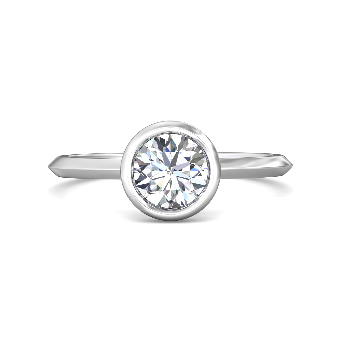 14K White Gold Round Diamond Engagement Ring
