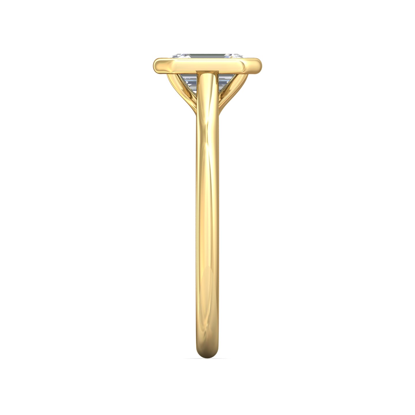 14K Yellow Gold Emerald Cut Diamond Engagement Ring