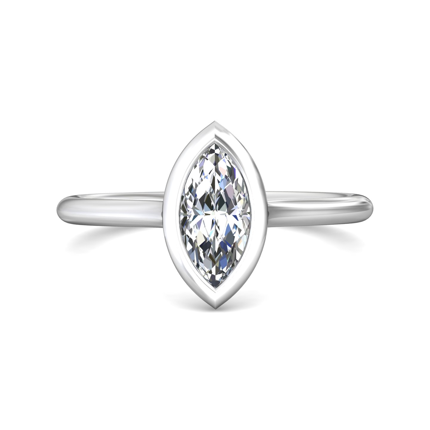  Platinum Marquise Diamond Engagement Ring