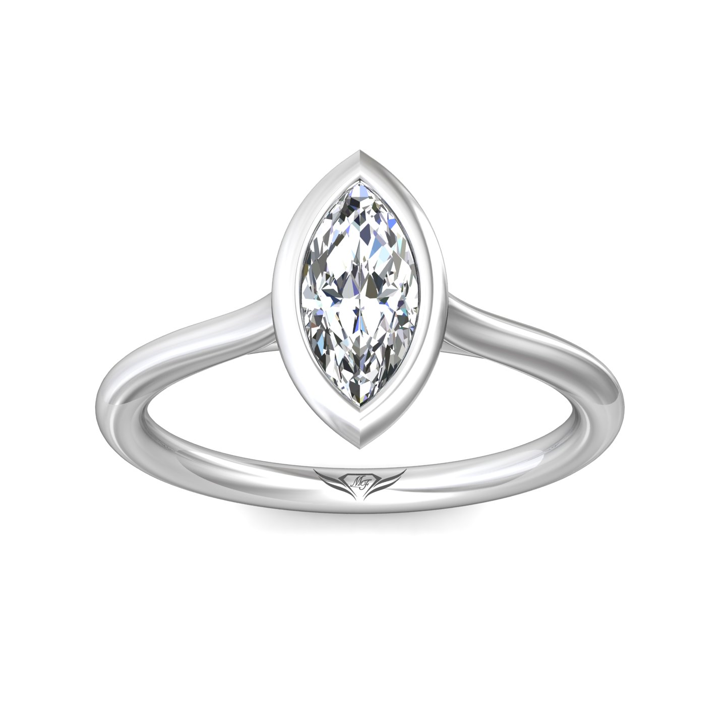  Platinum Marquise Diamond Engagement Ring