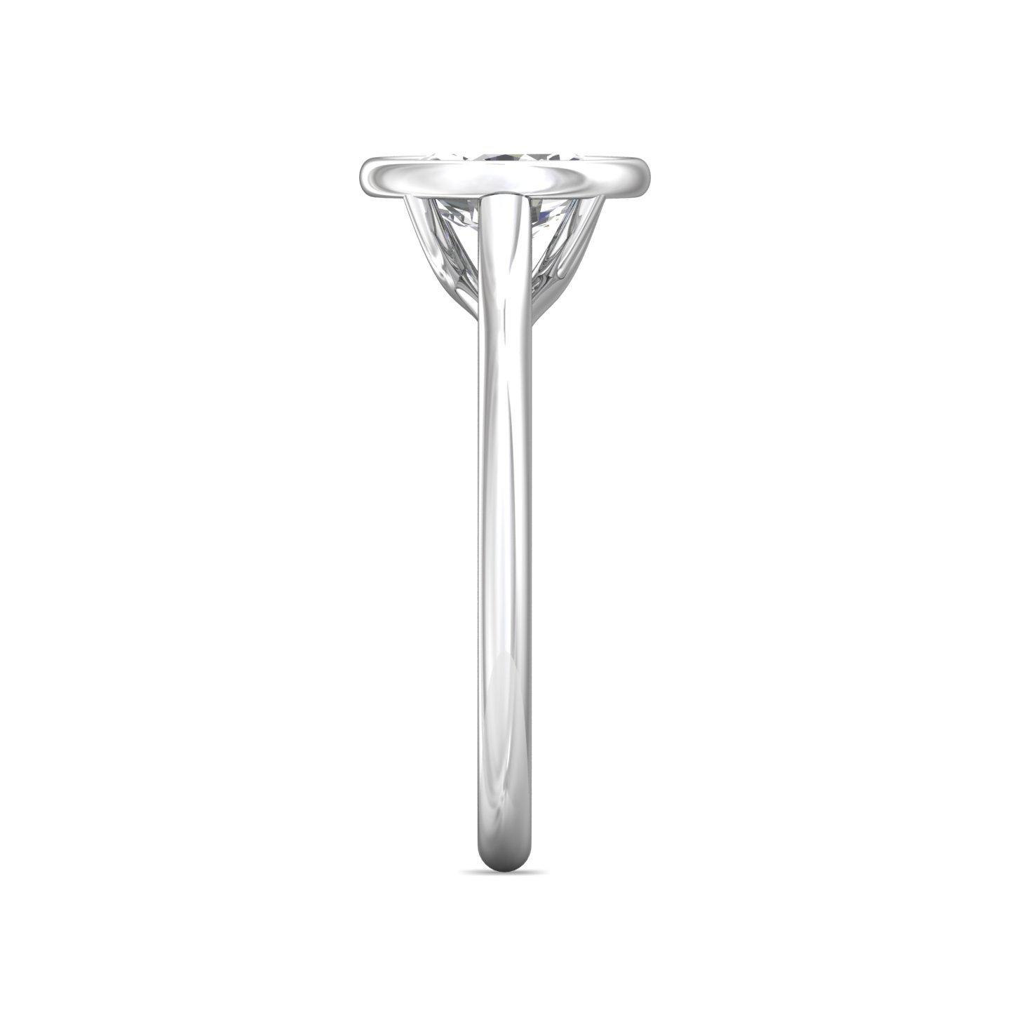 14K White Gold Oval Diamond Engagement Ring