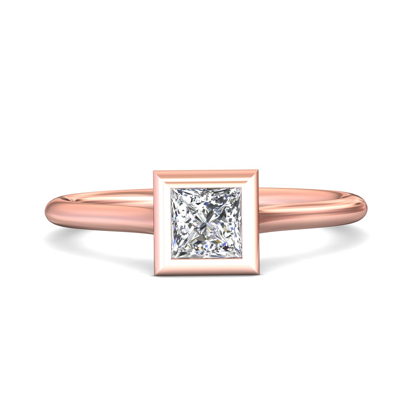 14k yellow and white gold emerald cut diamond engagement ring