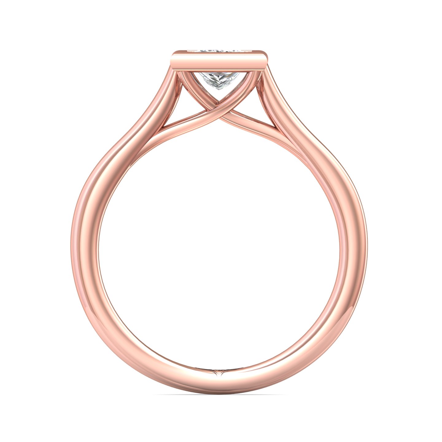 14K Rose Gold Princess Diamond Engagement Ring