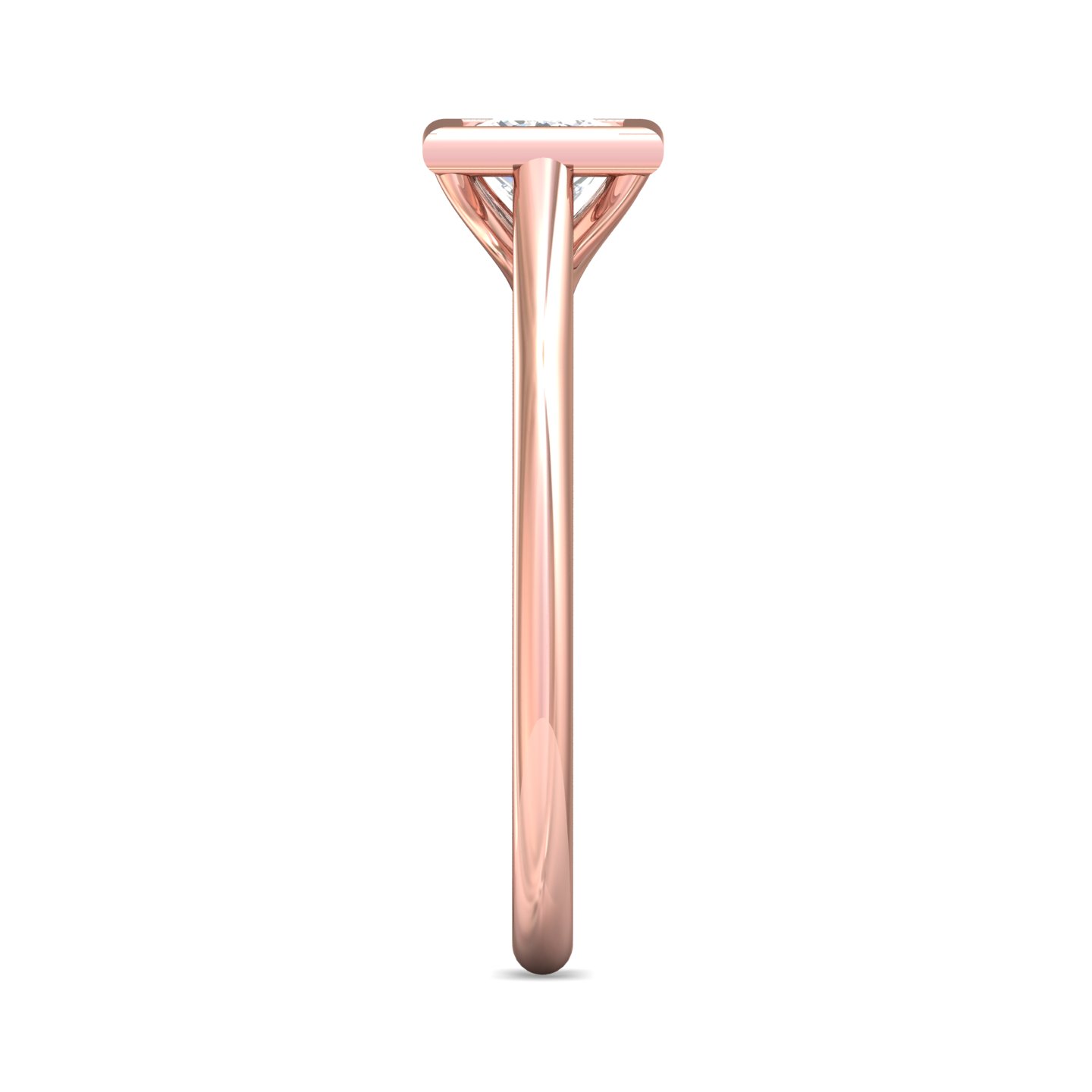 14K Rose Gold Princess Diamond Engagement Ring