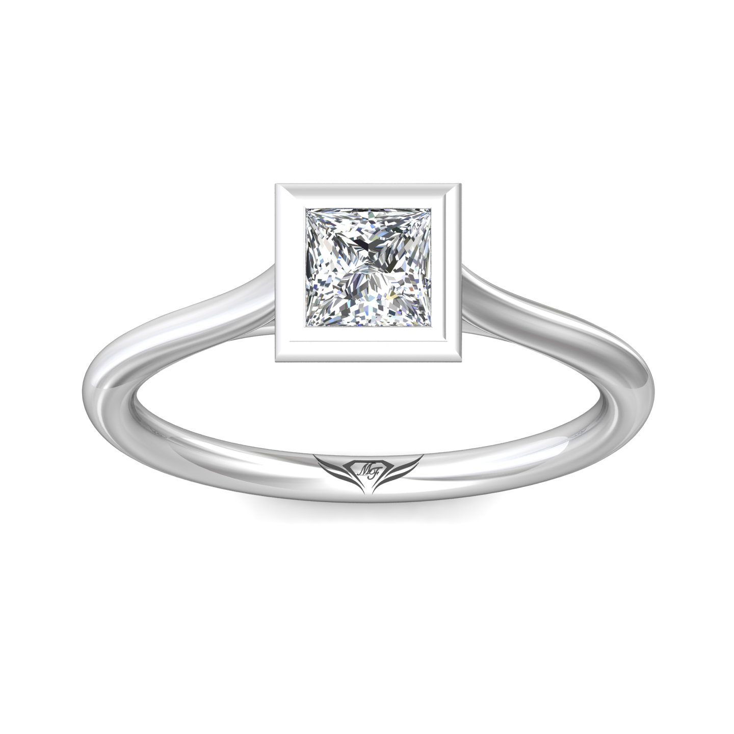 14K White Gold Princess Diamond Engagement Ring