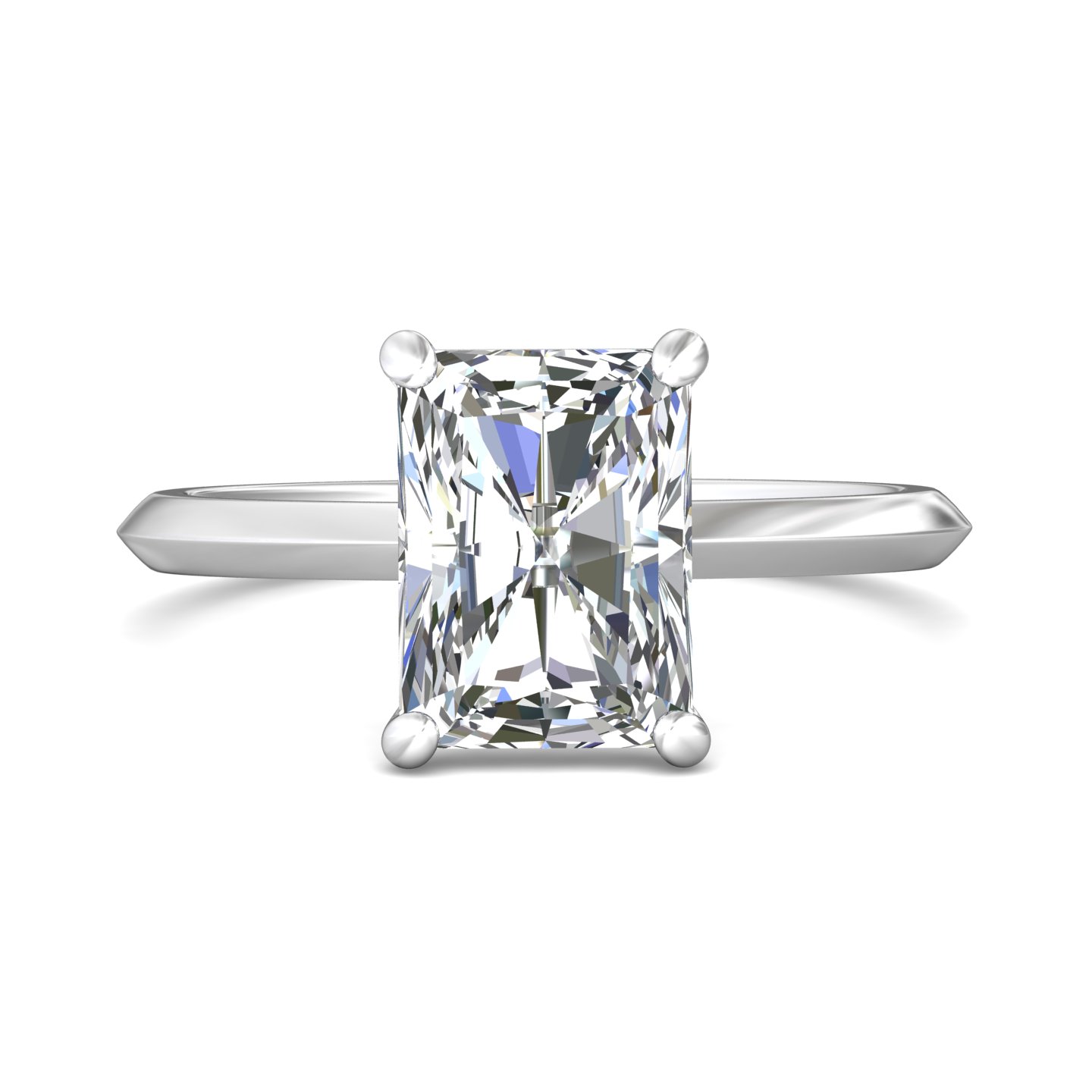 14K White Gold Radiant Diamond Engagement Ring