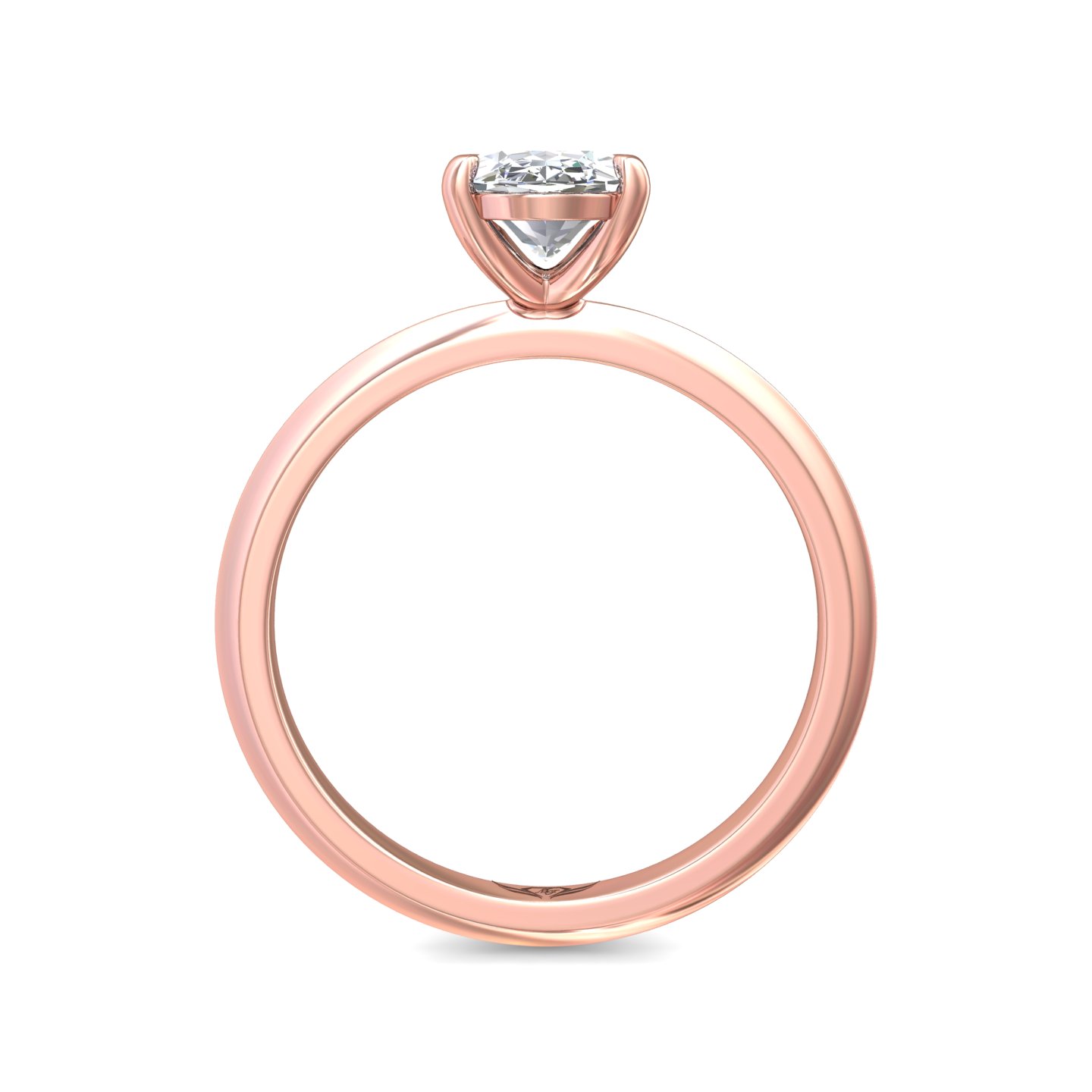 18K Rose Gold Oval Diamond Engagement Ring
