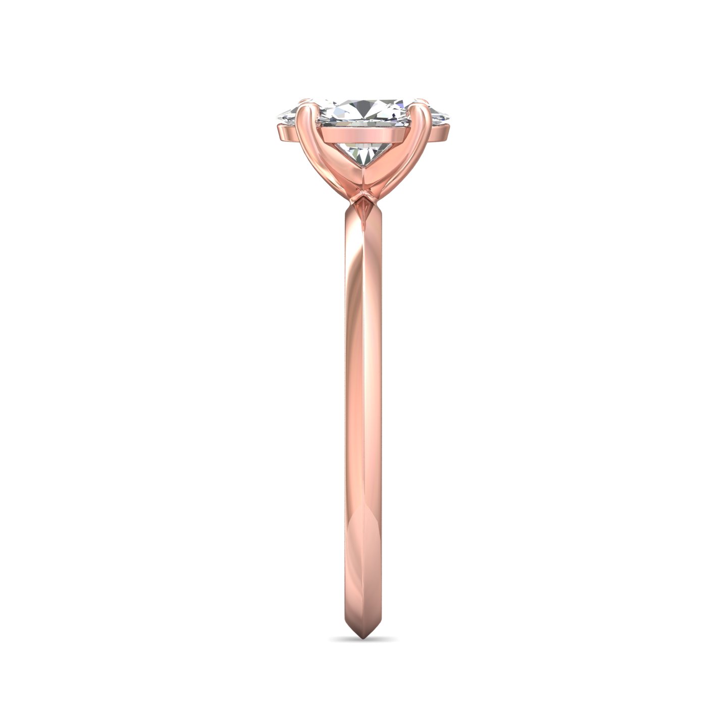 18K Rose Gold Oval Diamond Engagement Ring