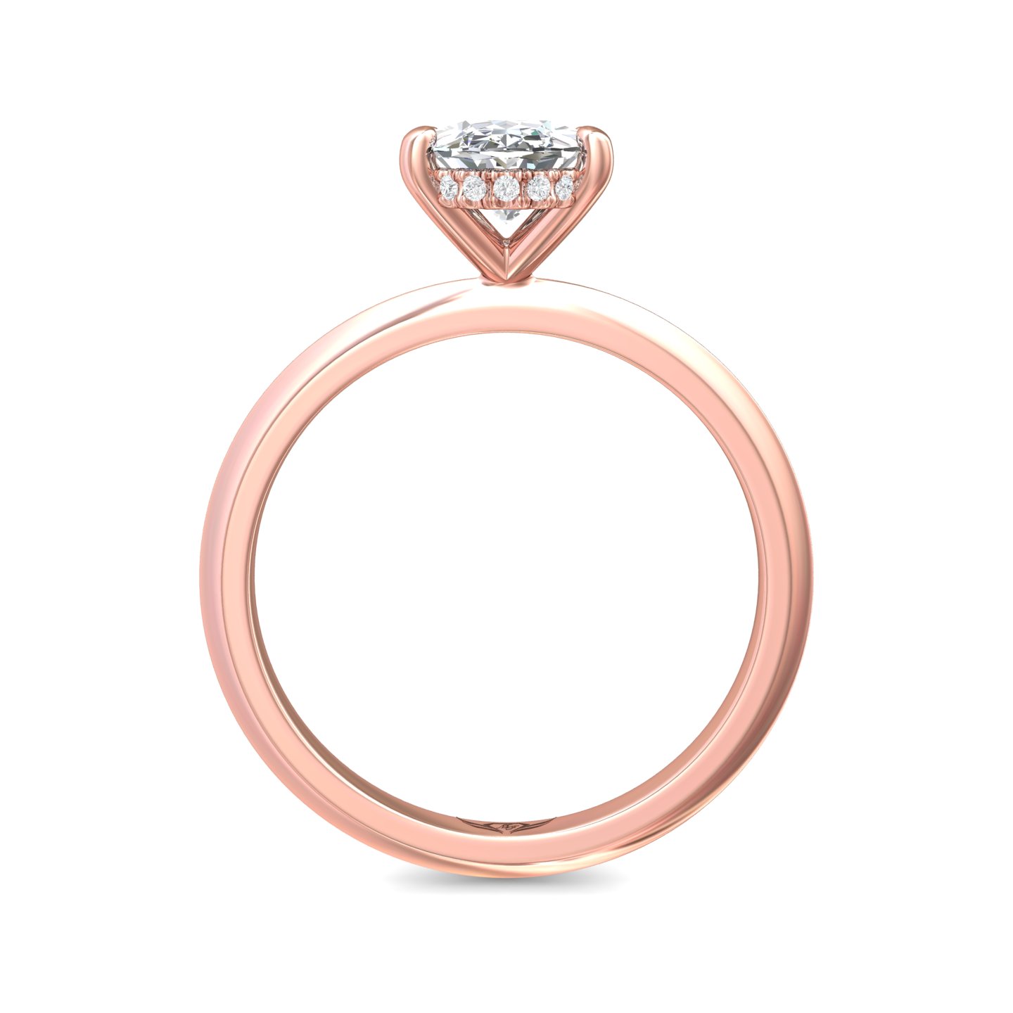 14K Rose Gold Oval Diamond Engagement Ring