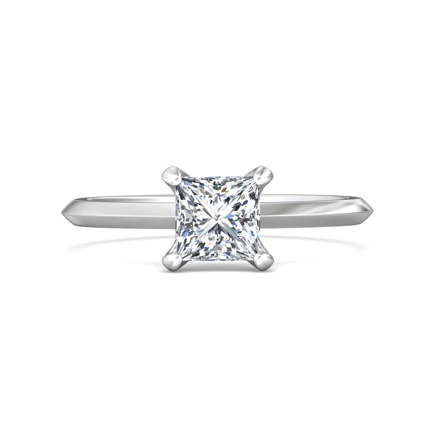18k white and yellow gold princess diamond engagement ring