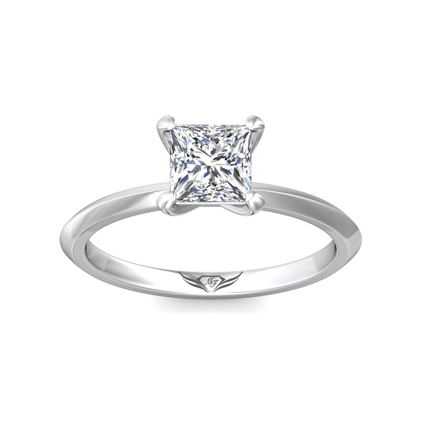 18K White Gold Princess Diamond Engagement Ring