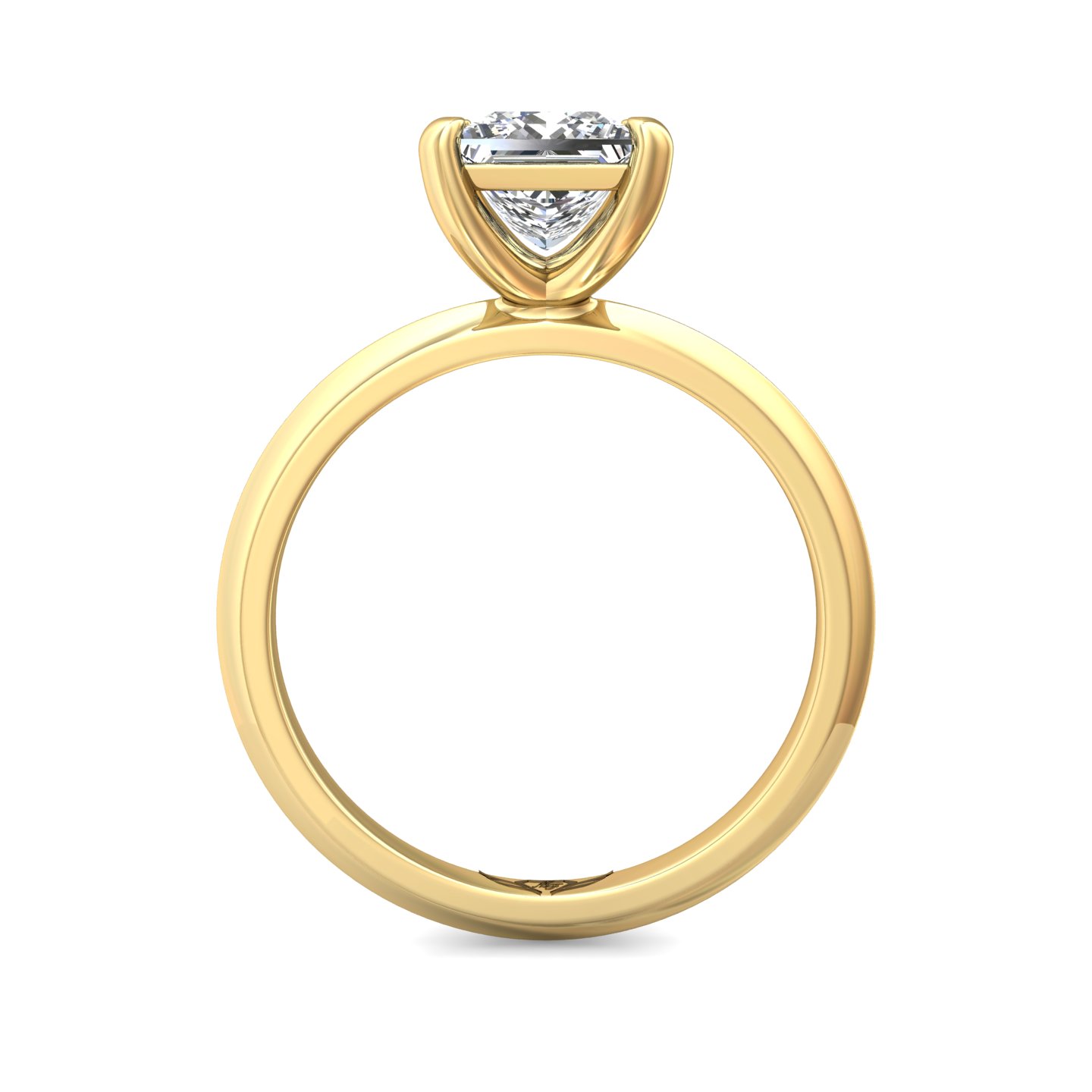 18K Yellow Gold Princess Diamond Engagement Ring