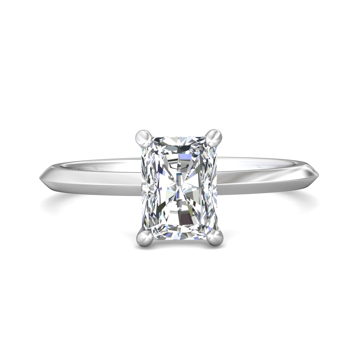 Platinum Radiant Diamond Engagement Ring