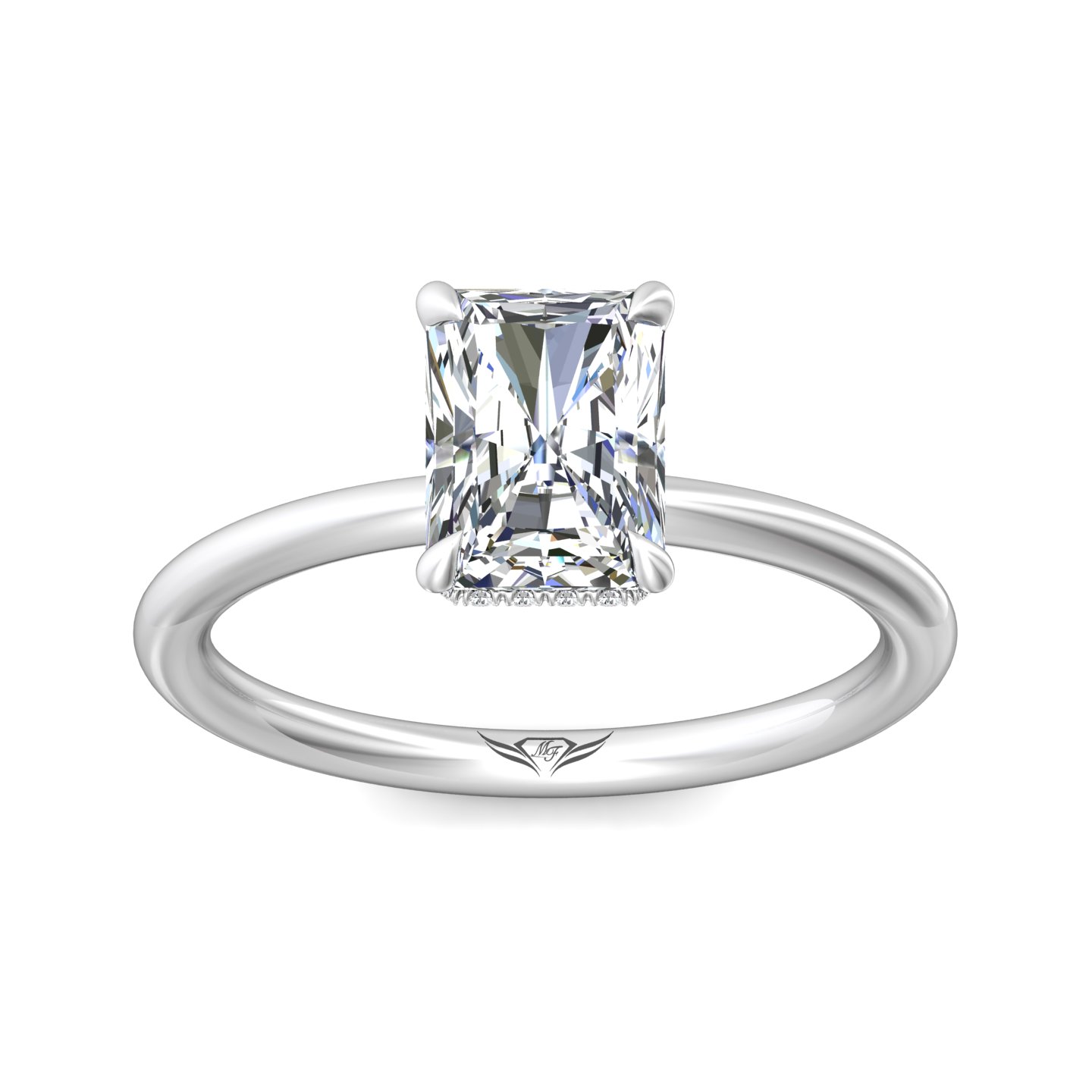 14K White Gold Radiant Diamond Engagement Ring