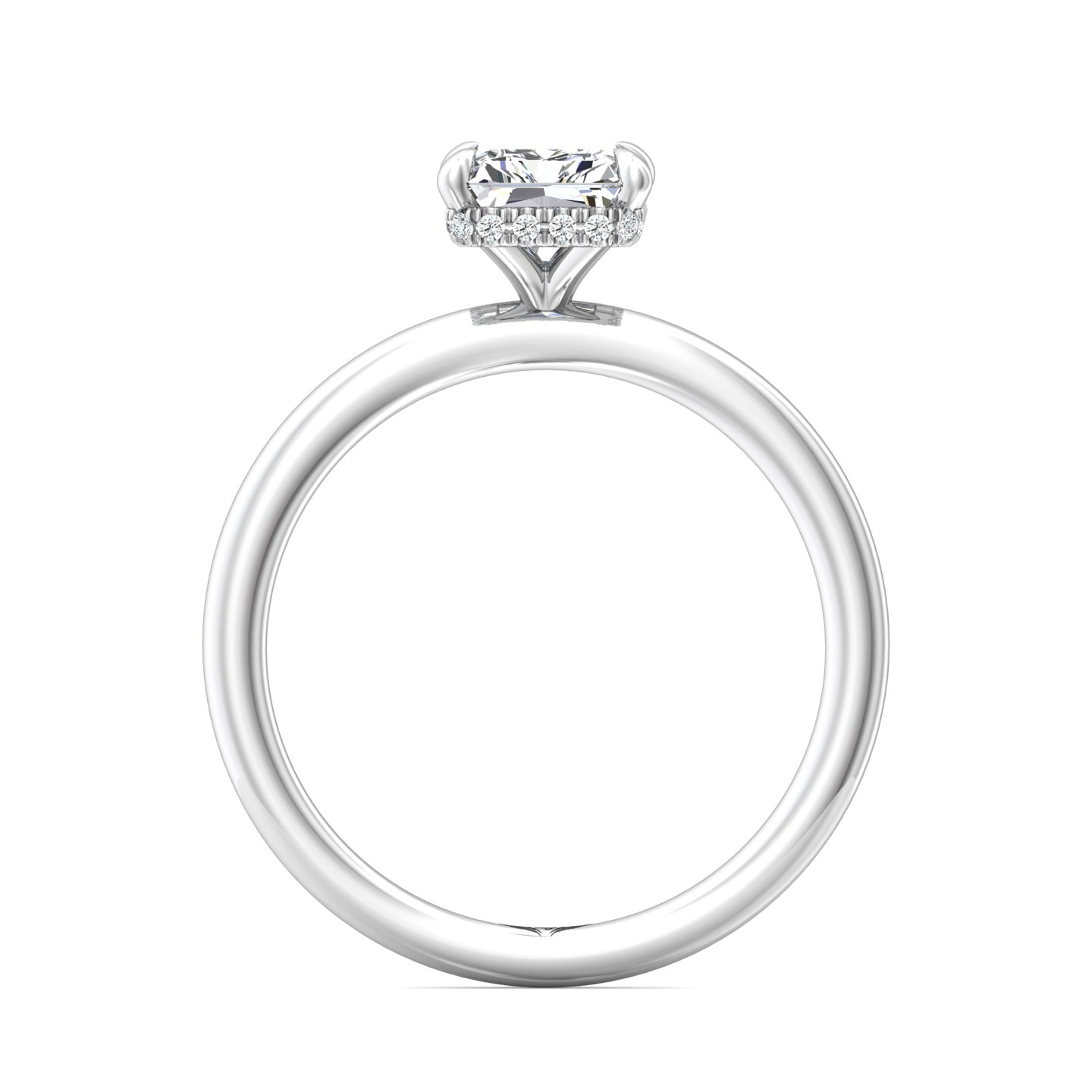 14K White Gold Radiant Diamond Engagement Ring