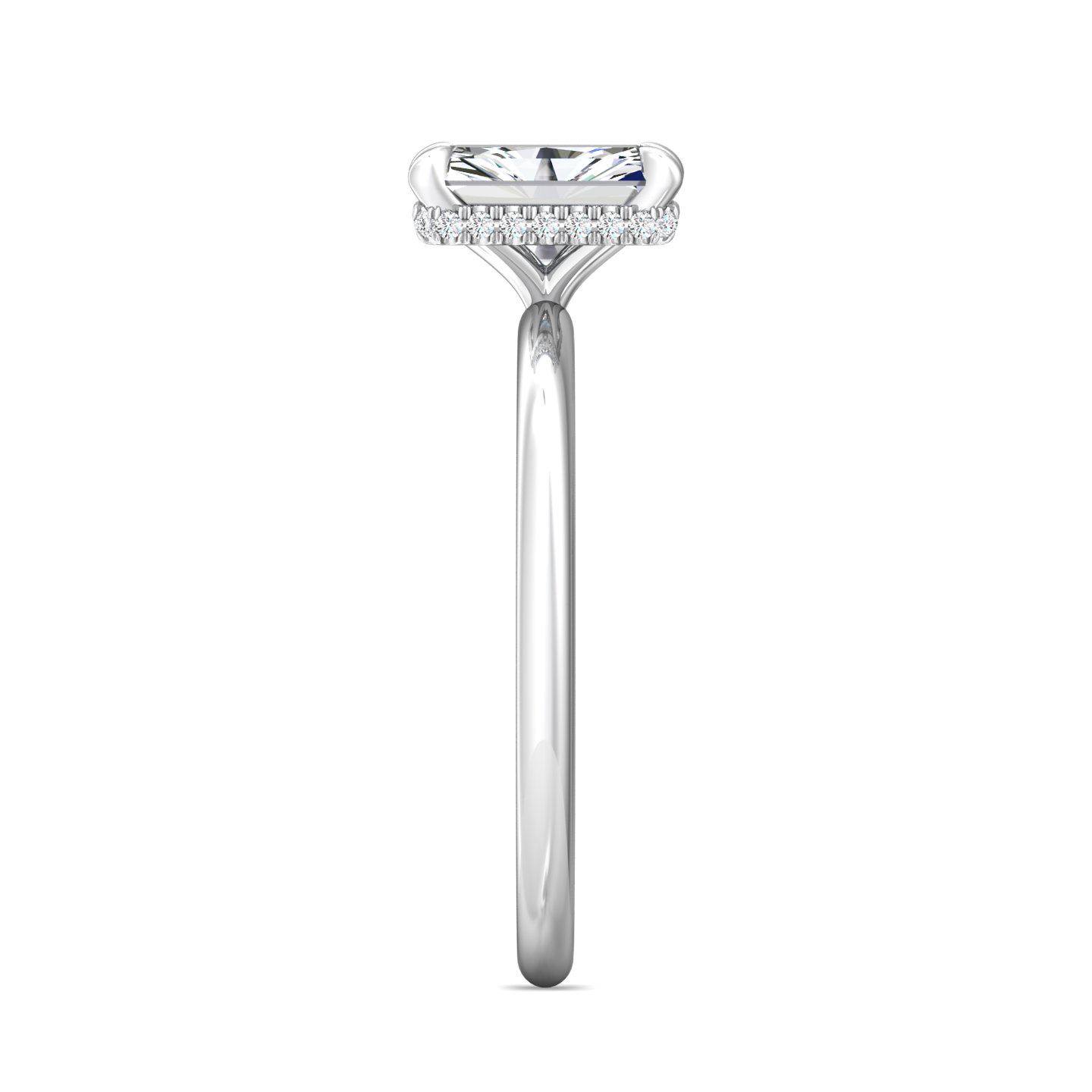 14K White Gold Radiant Diamond Engagement Ring