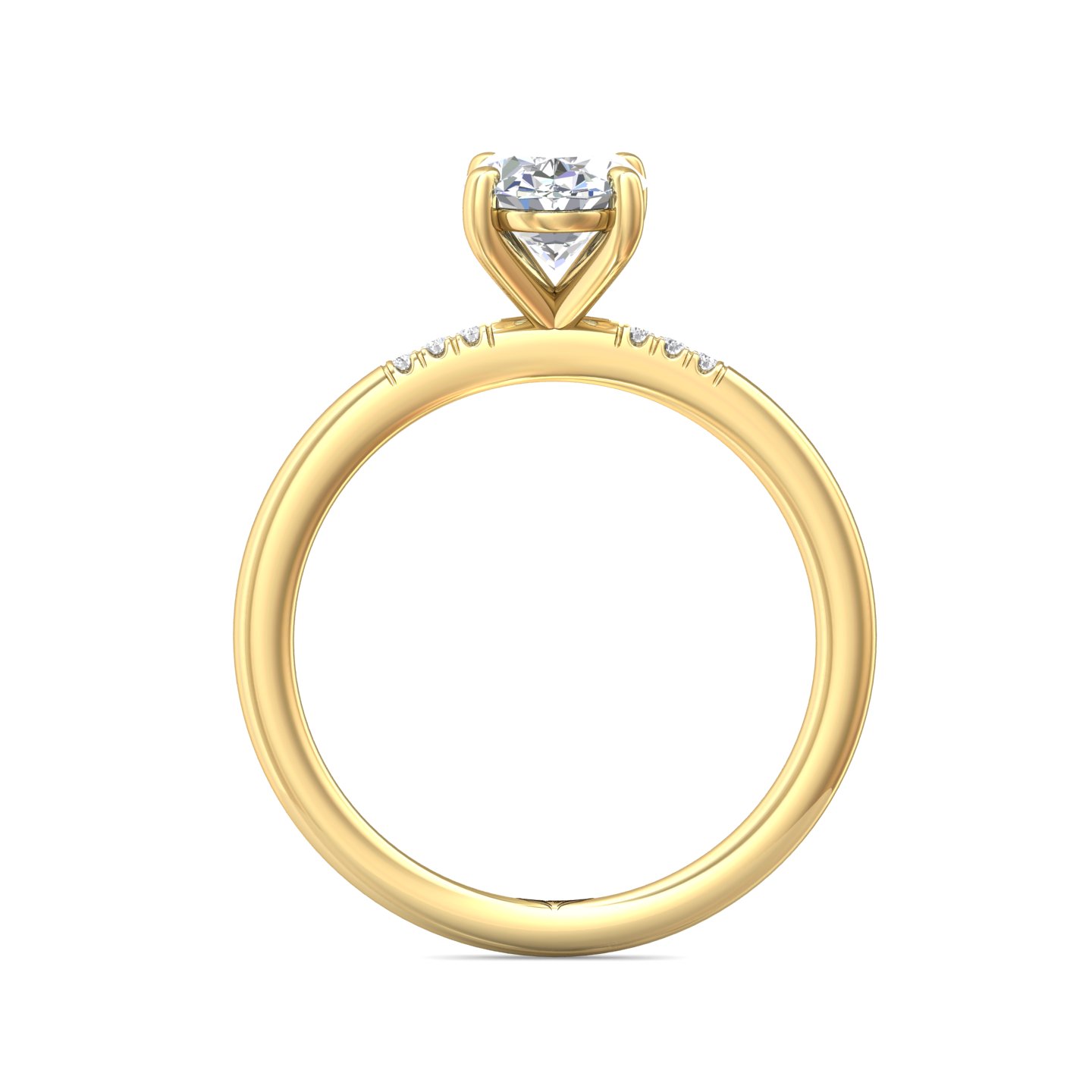 14K Yellow Gold Oval Diamond Engagement Ring