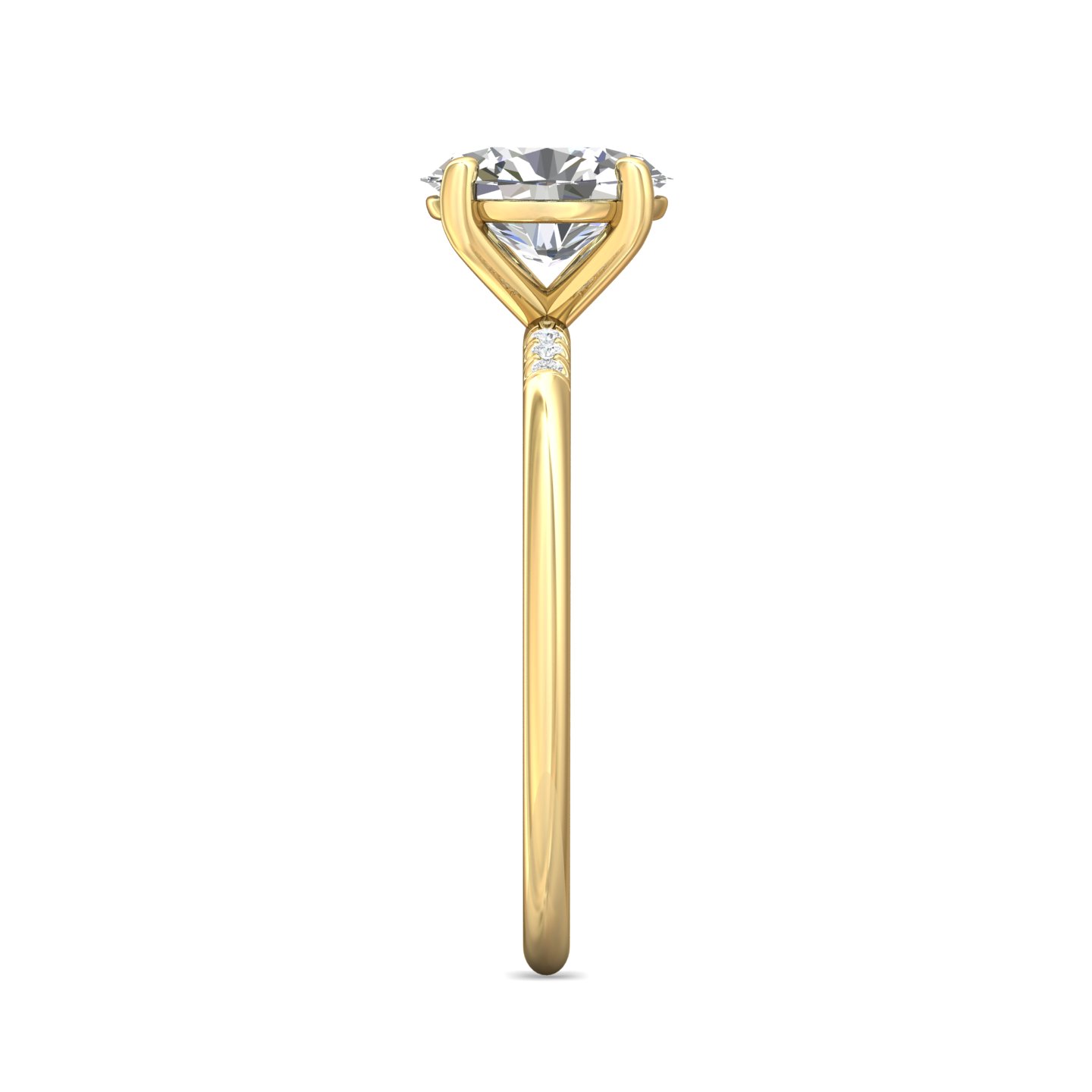 14K Yellow Gold Oval Diamond Engagement Ring