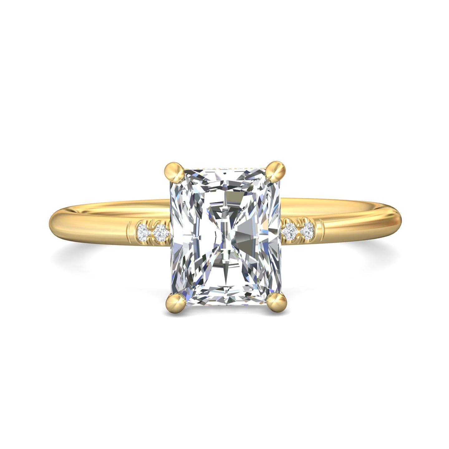 14K Yellow Gold Radiant Diamond Engagement Ring