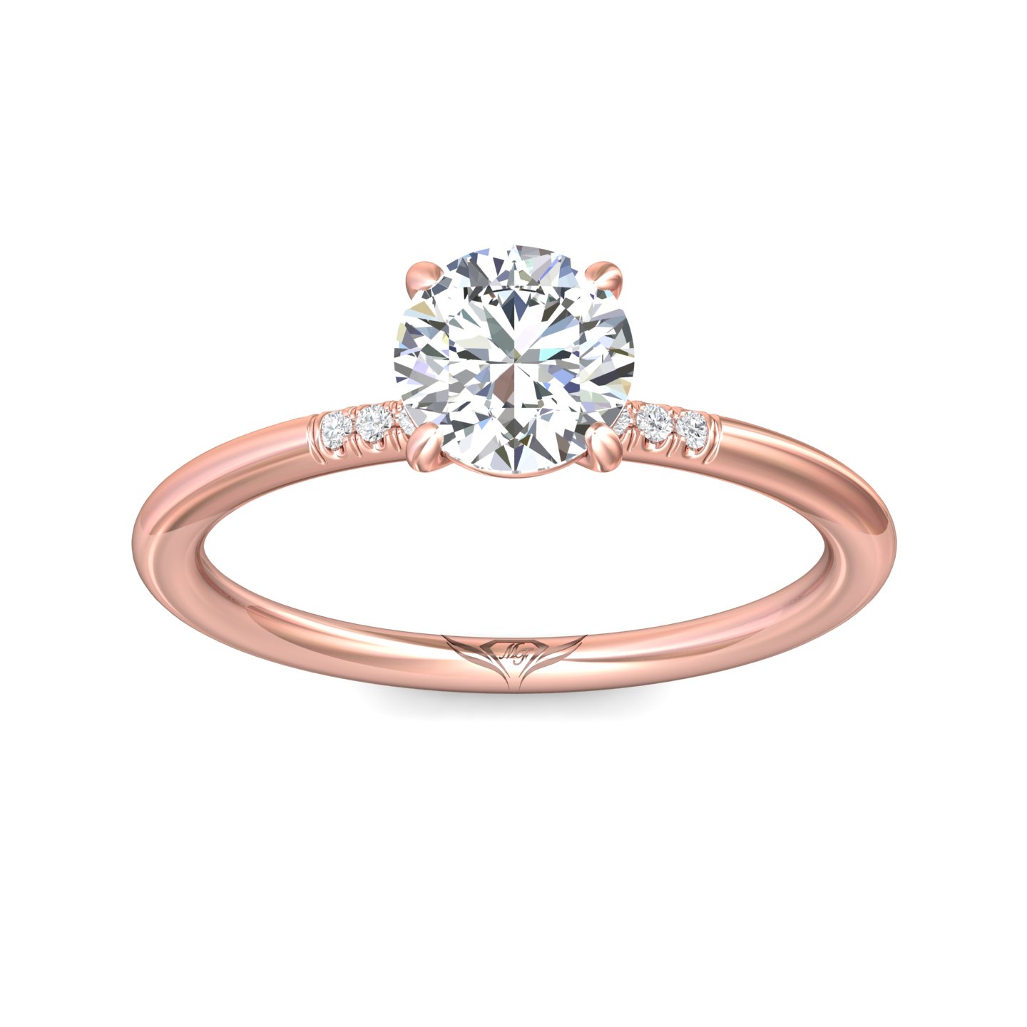 14K Rose Gold Round Diamond Engagement Ring