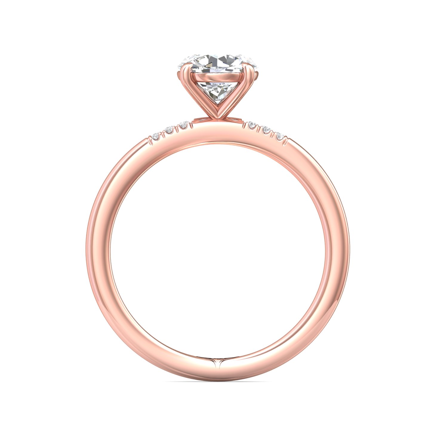 14K Rose Gold Round Diamond Engagement Ring