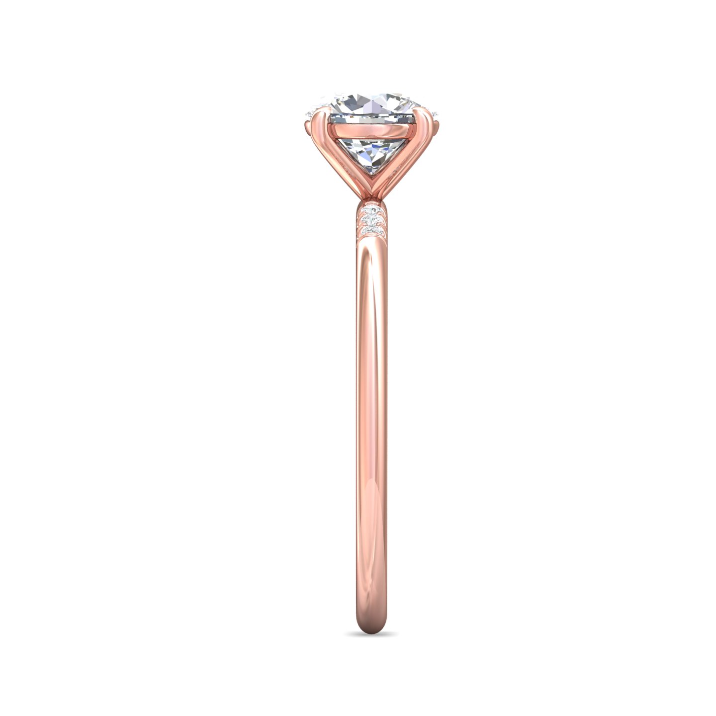 14K Rose Gold Round Diamond Engagement Ring