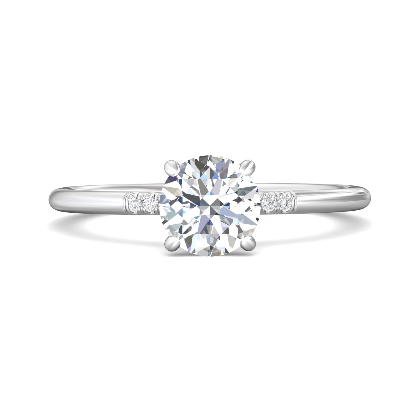 14k rose gold round diamond engagement ring