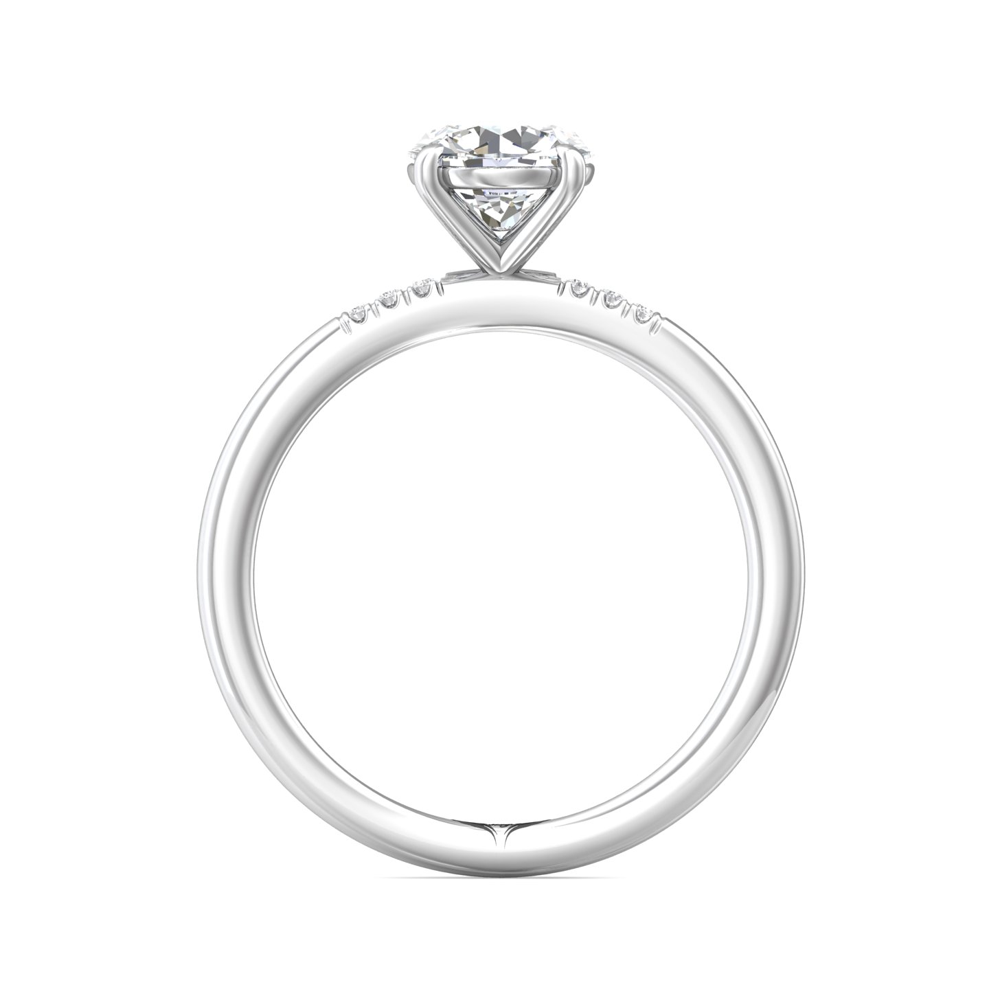 14K White Gold Round Diamond Engagement Ring