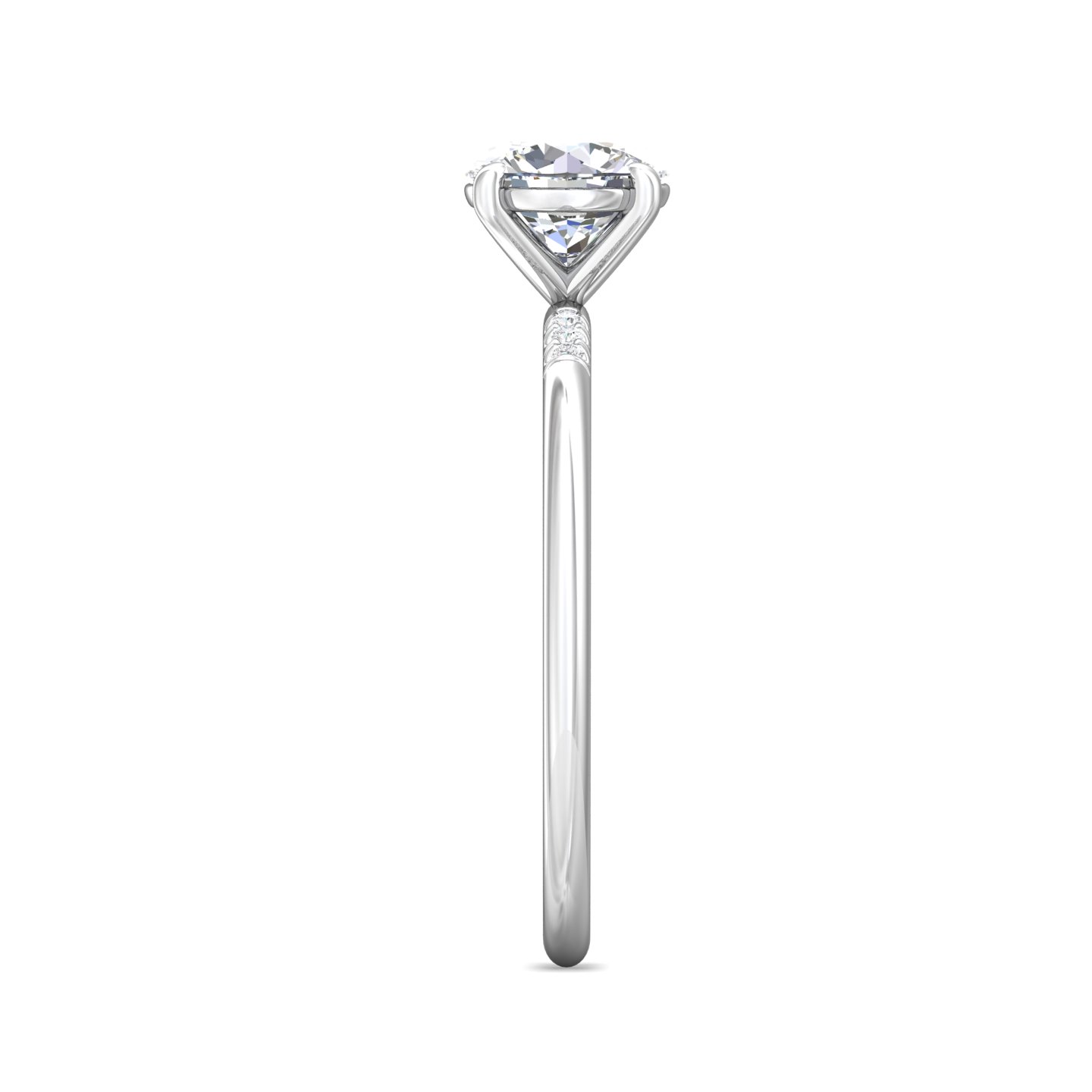 14K White Gold Round Diamond Engagement Ring